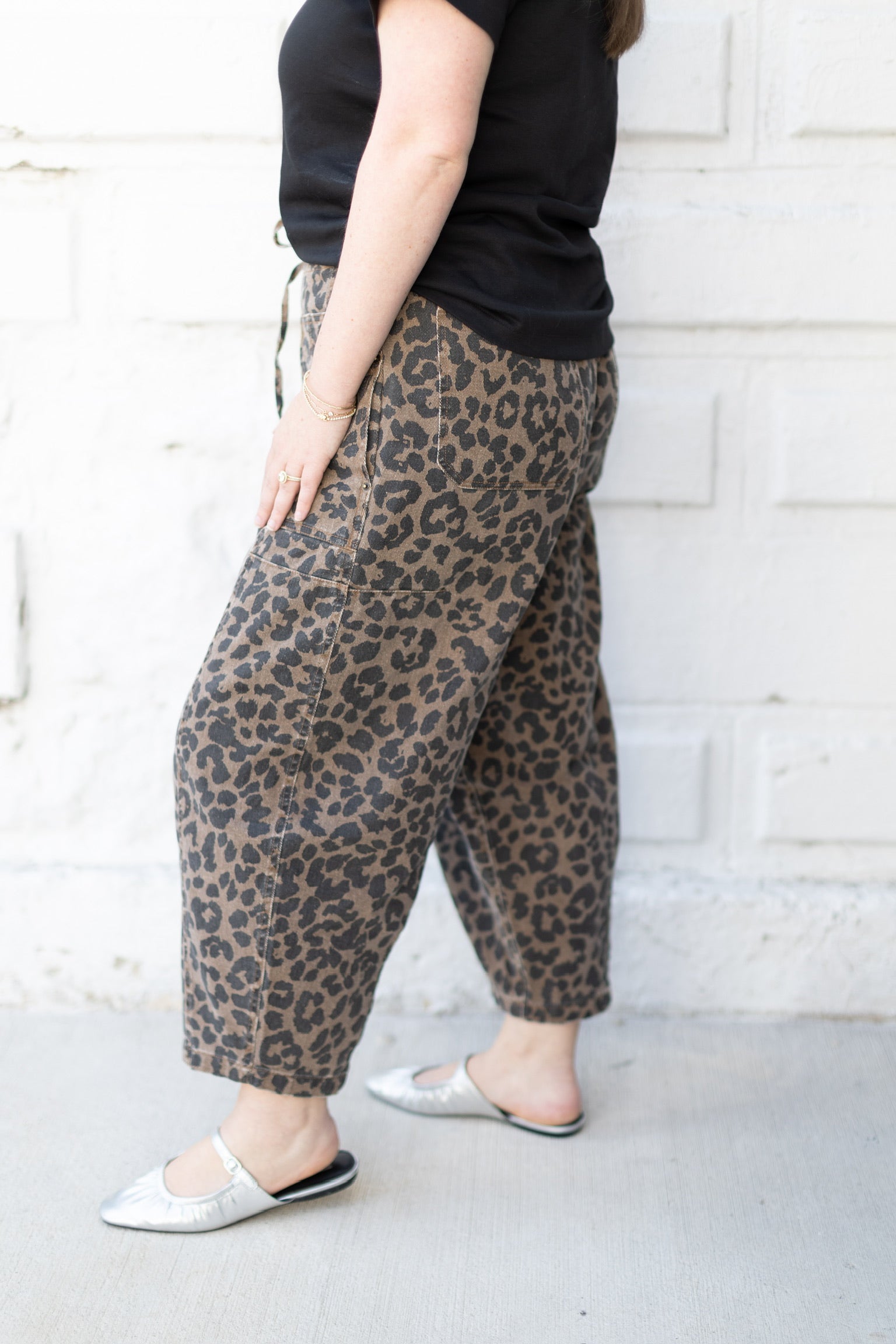 Leopard Barrel Jeans