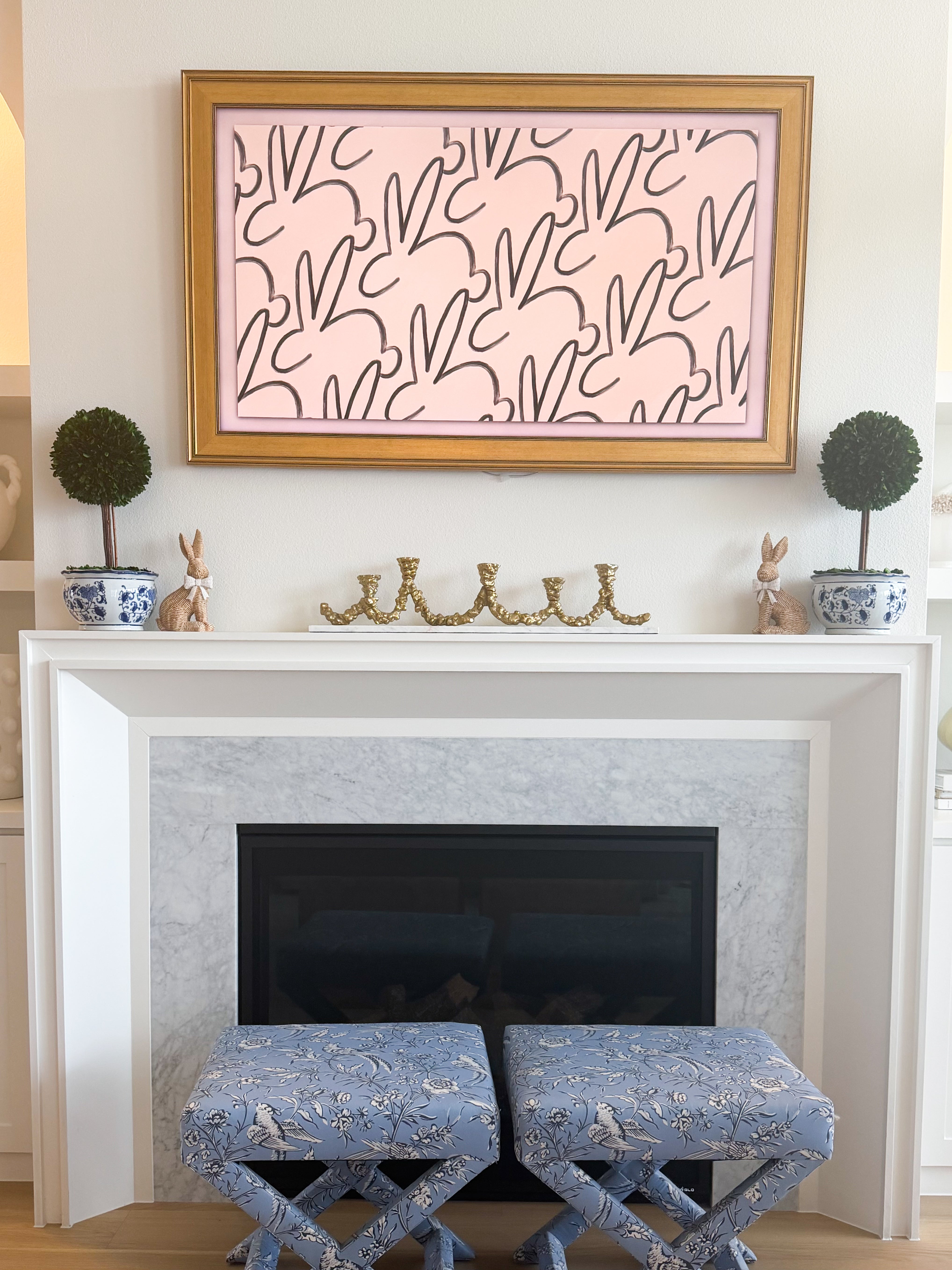 Wicker Bunnies W/ Bow