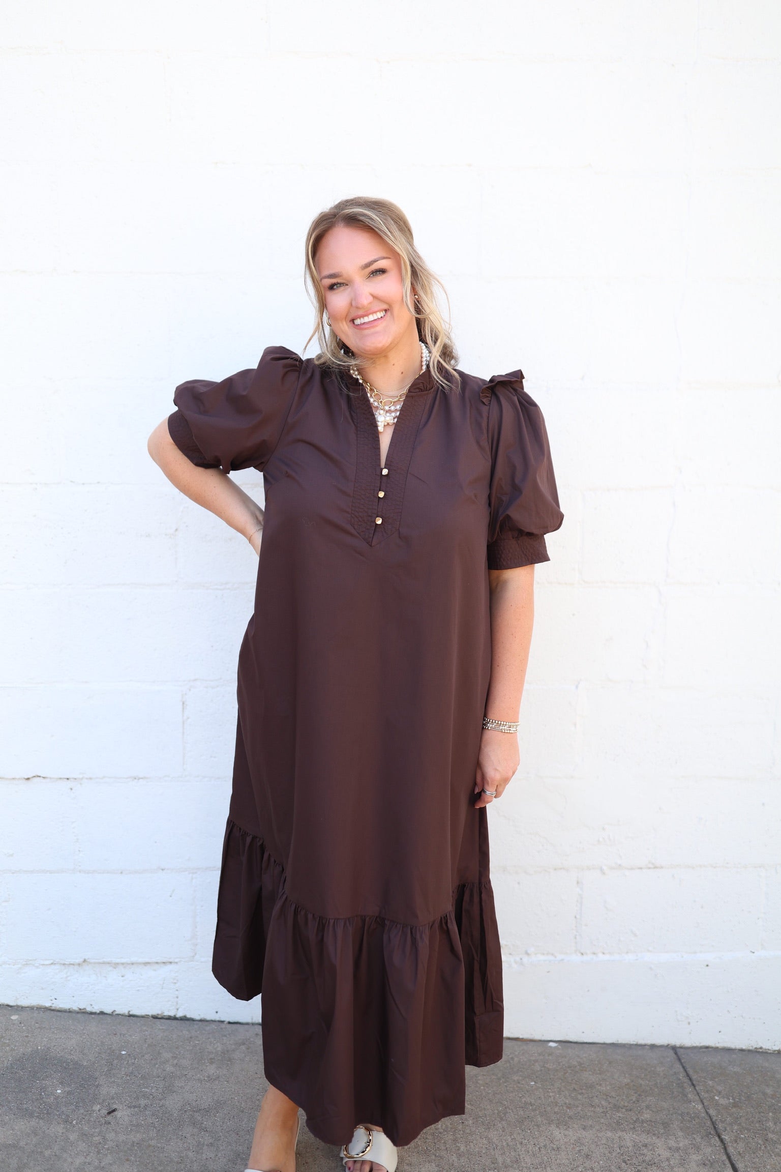 Ellis Espresso Maxi Dress