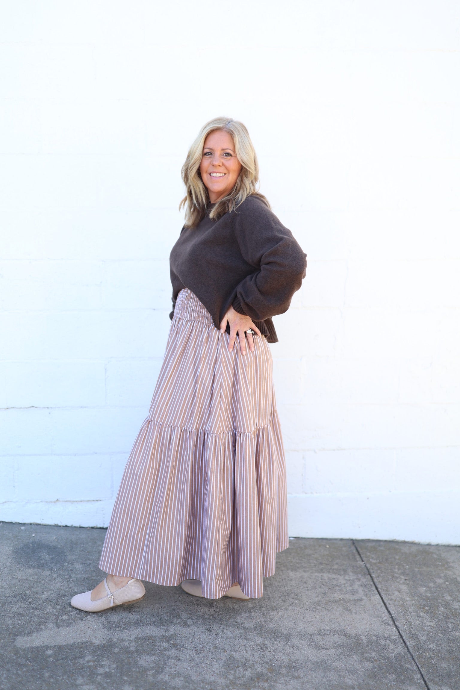 Kate Stripe Smock Maxi Skirt