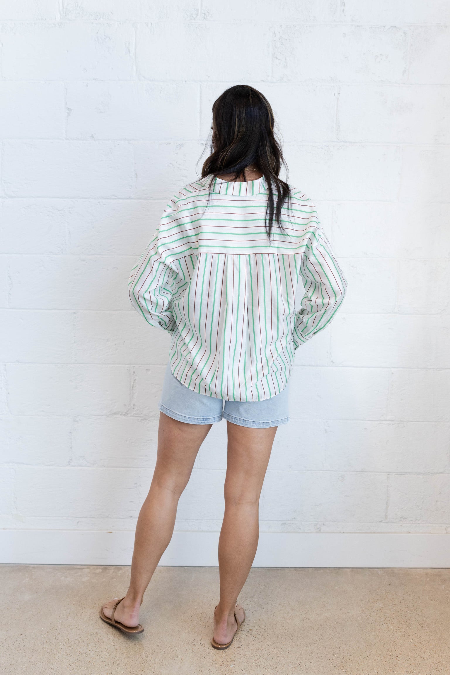 Katy Green Stripe Top