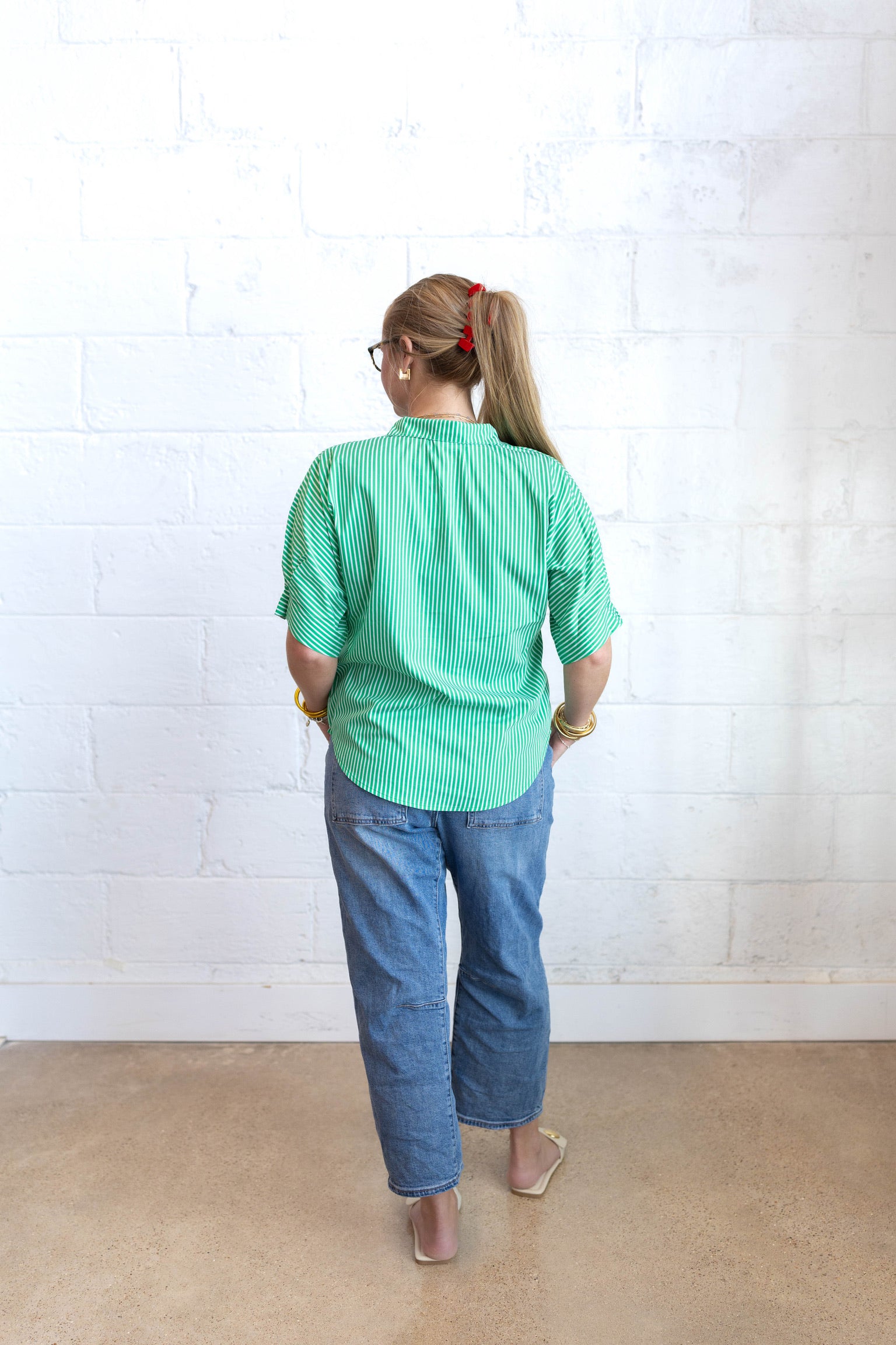 Green Annie Stripe Top