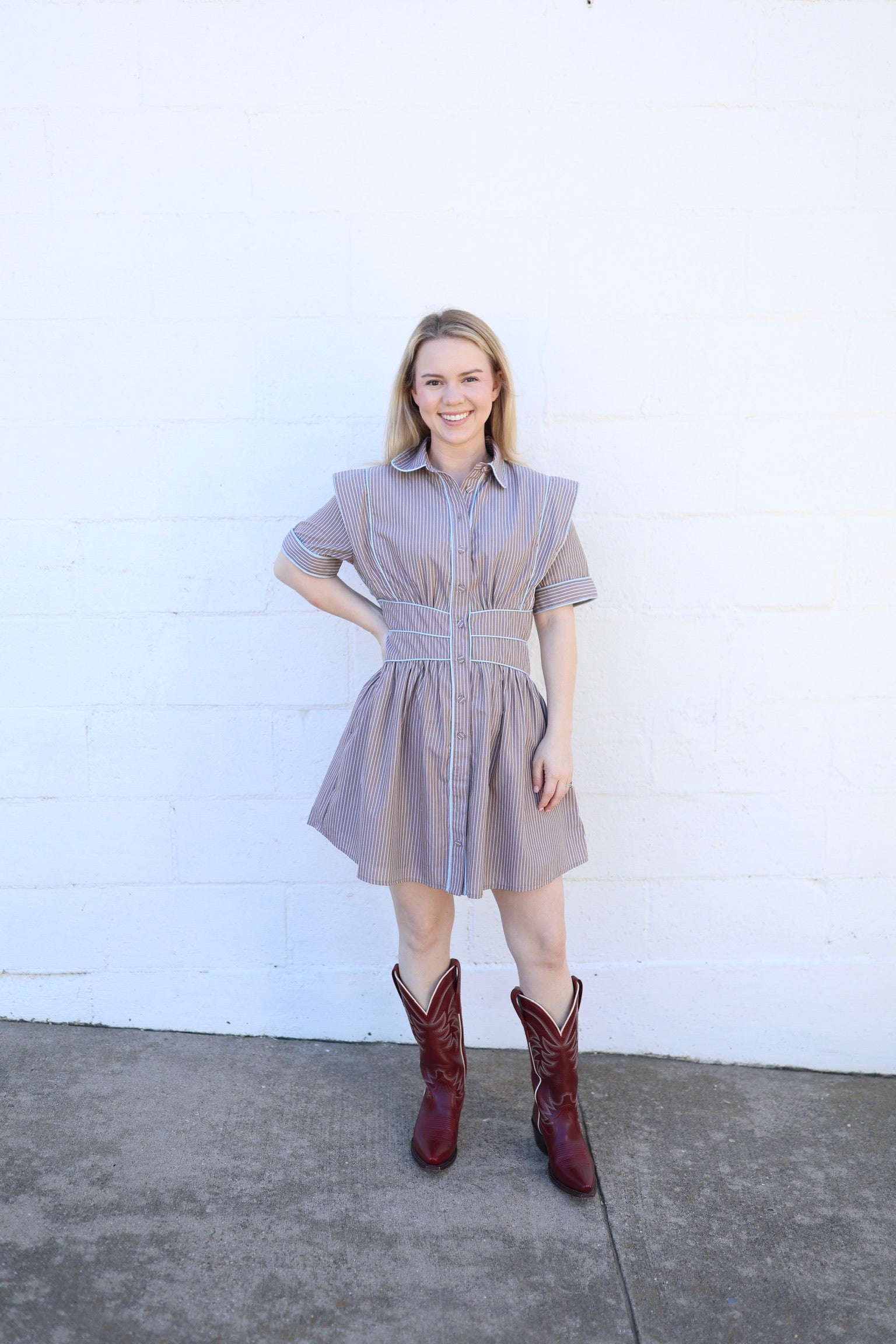 Sutton Stripe Poplin Dress