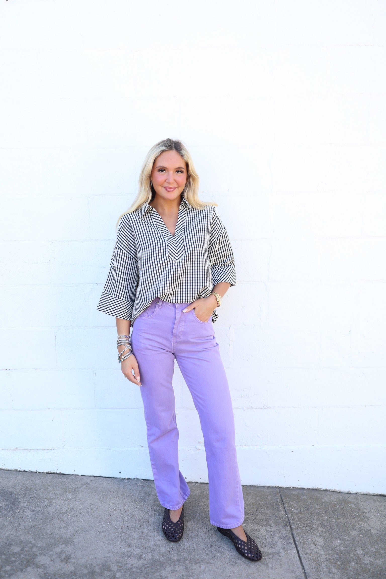 Bernice Gingham Top