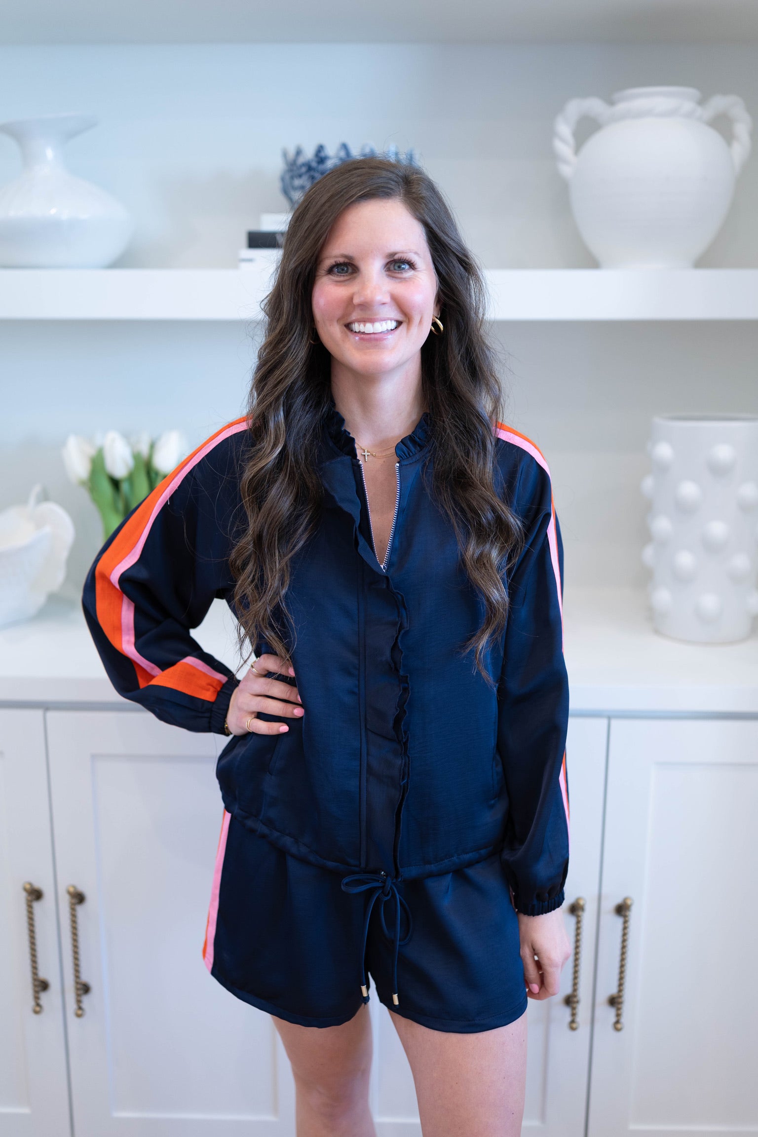 Nessa Navy Stripe Shorts