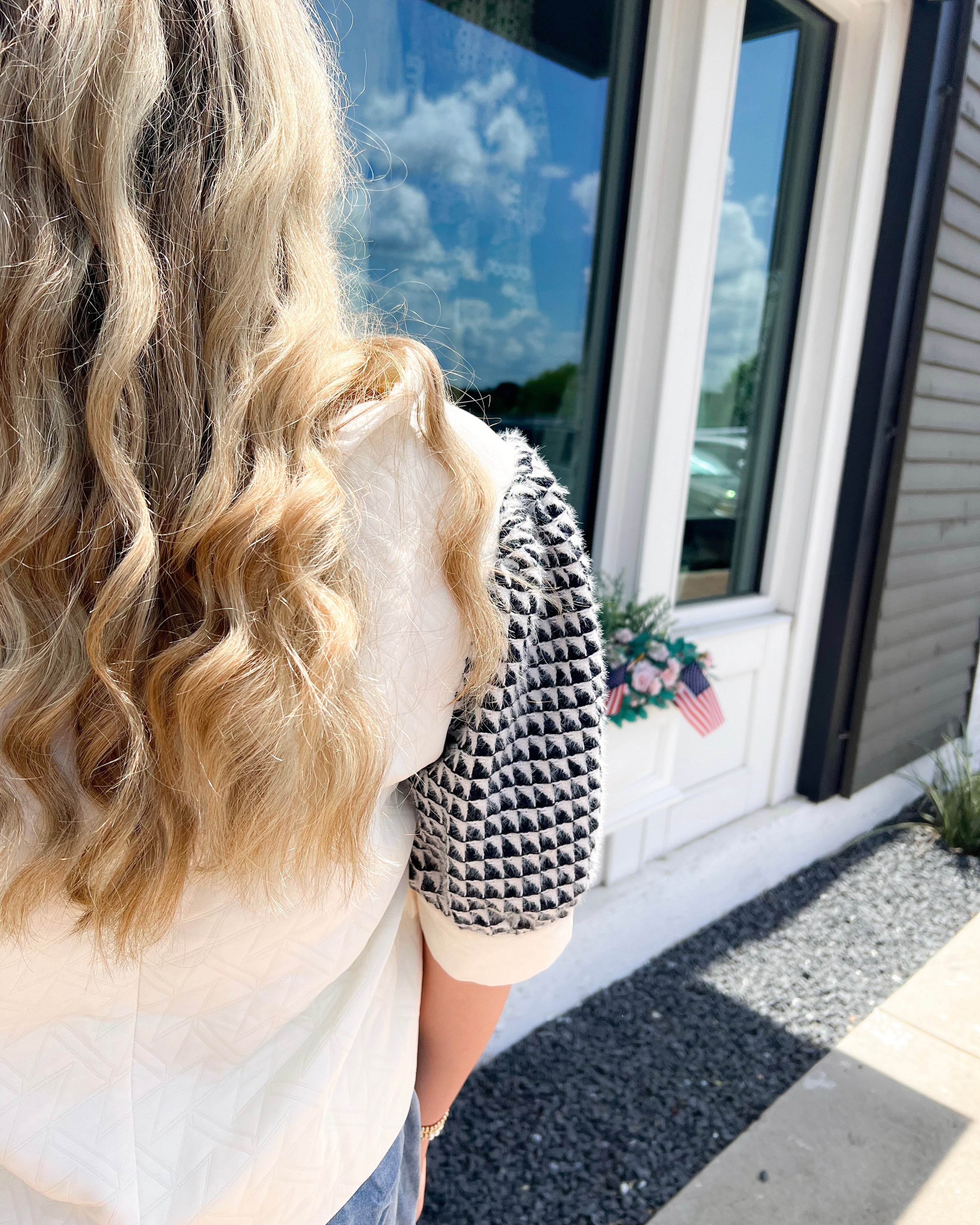 Ivory Checkered Top