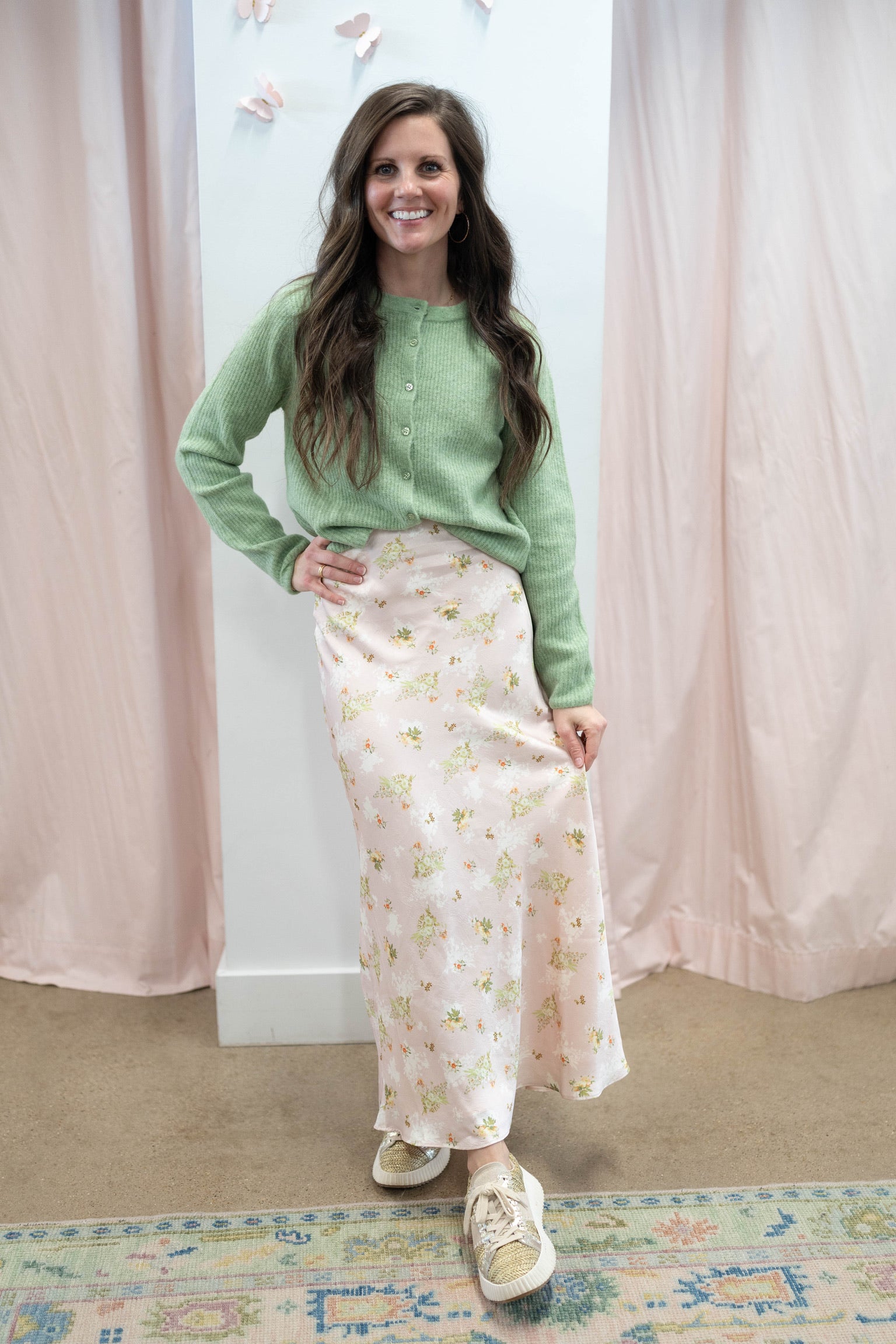 Green Medina Rib Cardigan