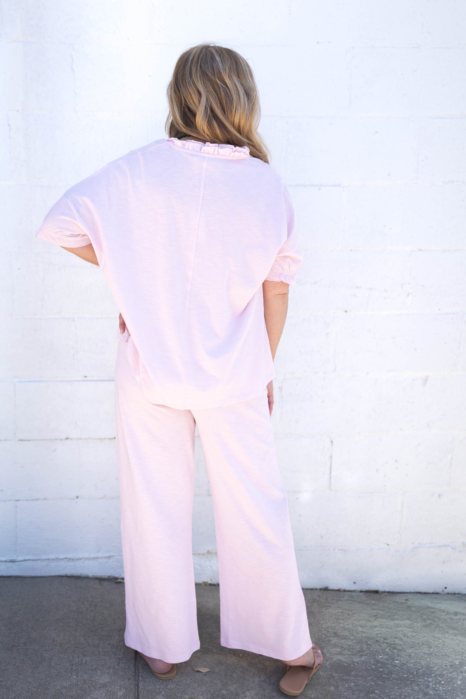 Amelia Blush Ruffle Tee