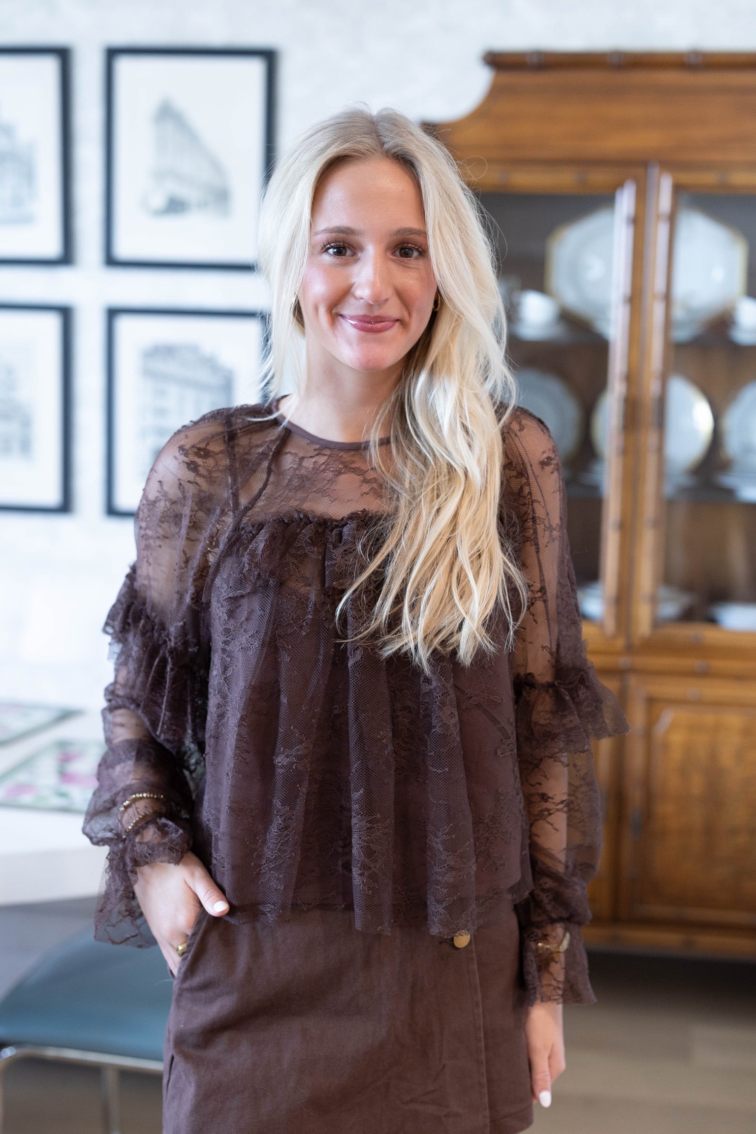 Riley Ruffle Lace Top