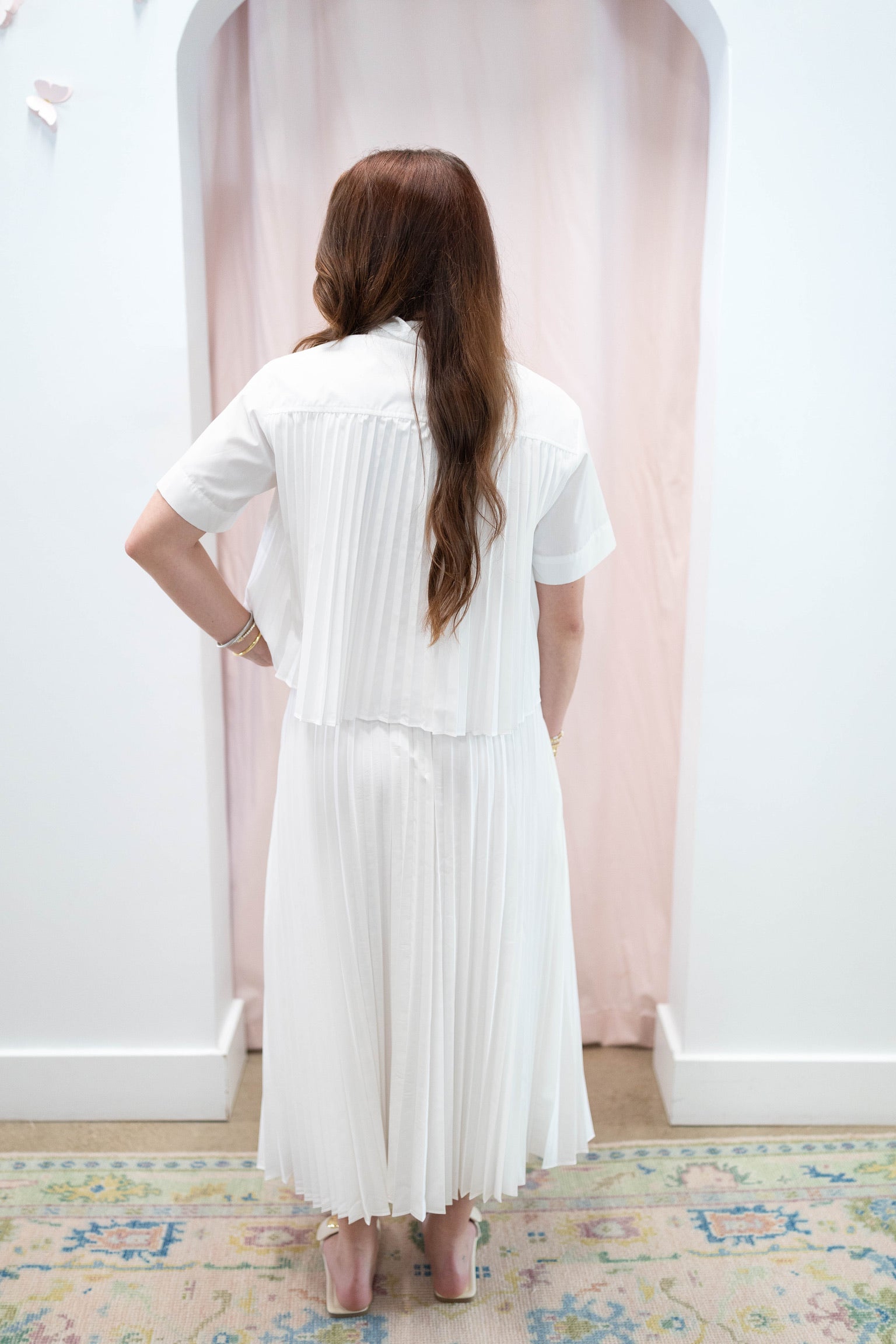White Pleated Top