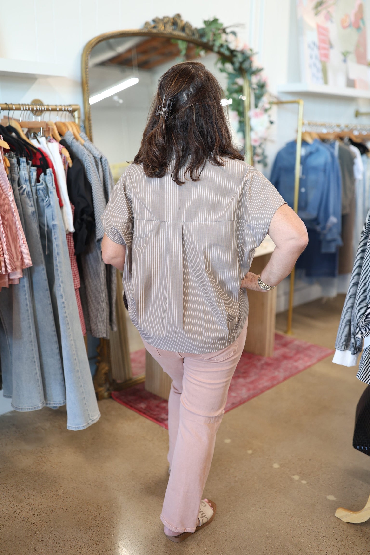 Brown Stripe Signature Top