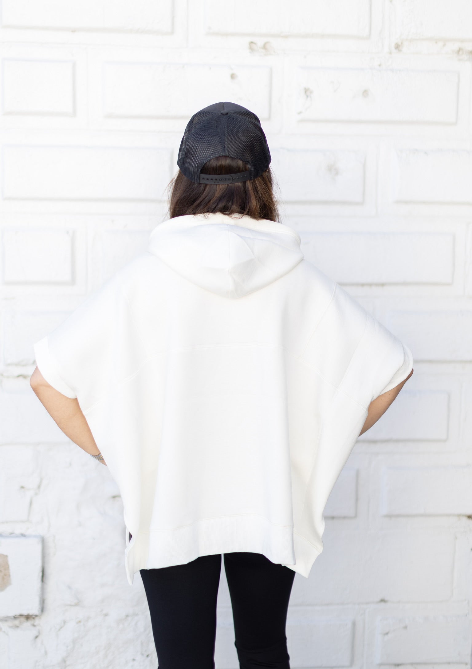 White Scuba Poncho Hoodie