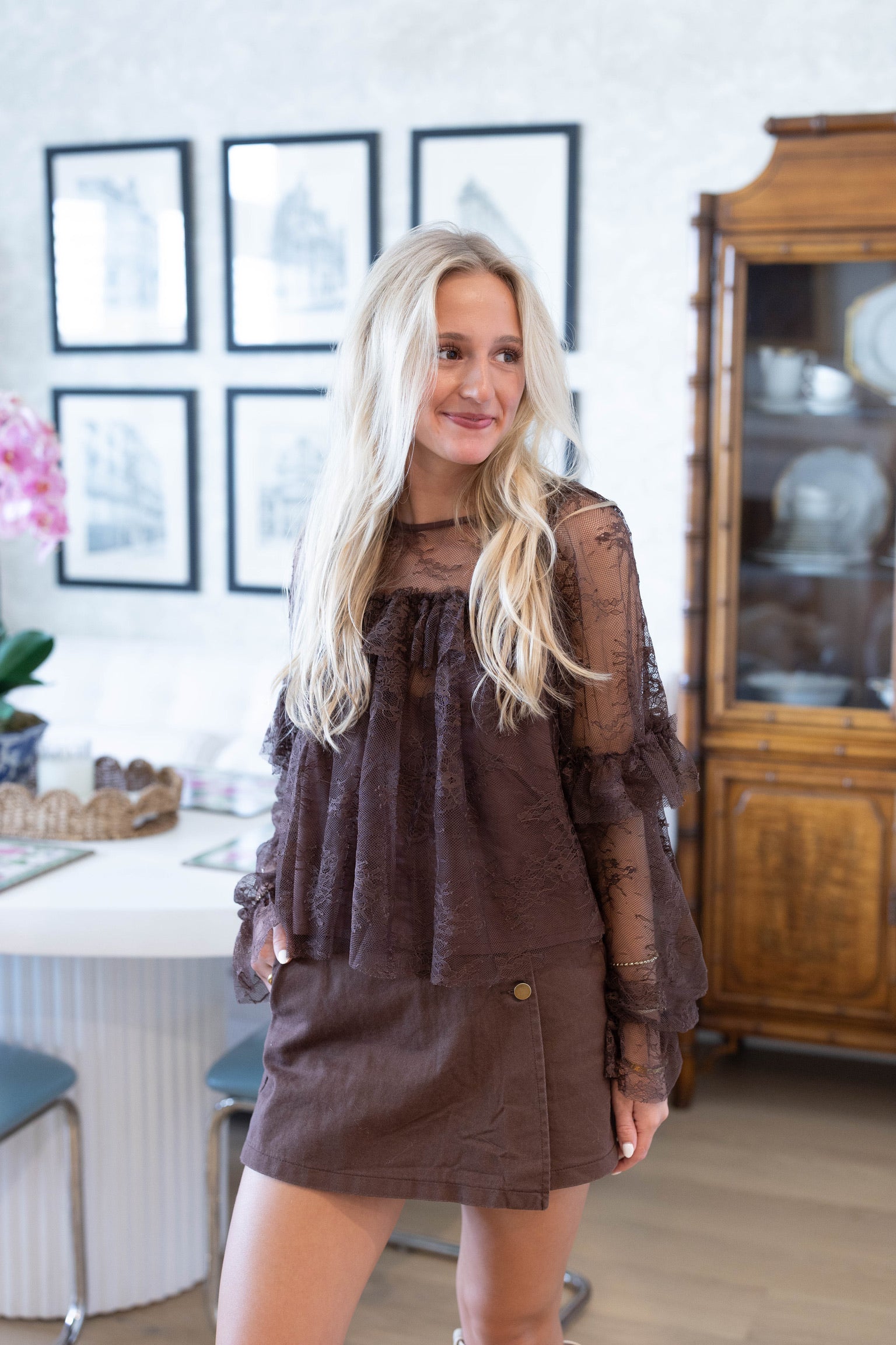 Riley Ruffle Lace Top