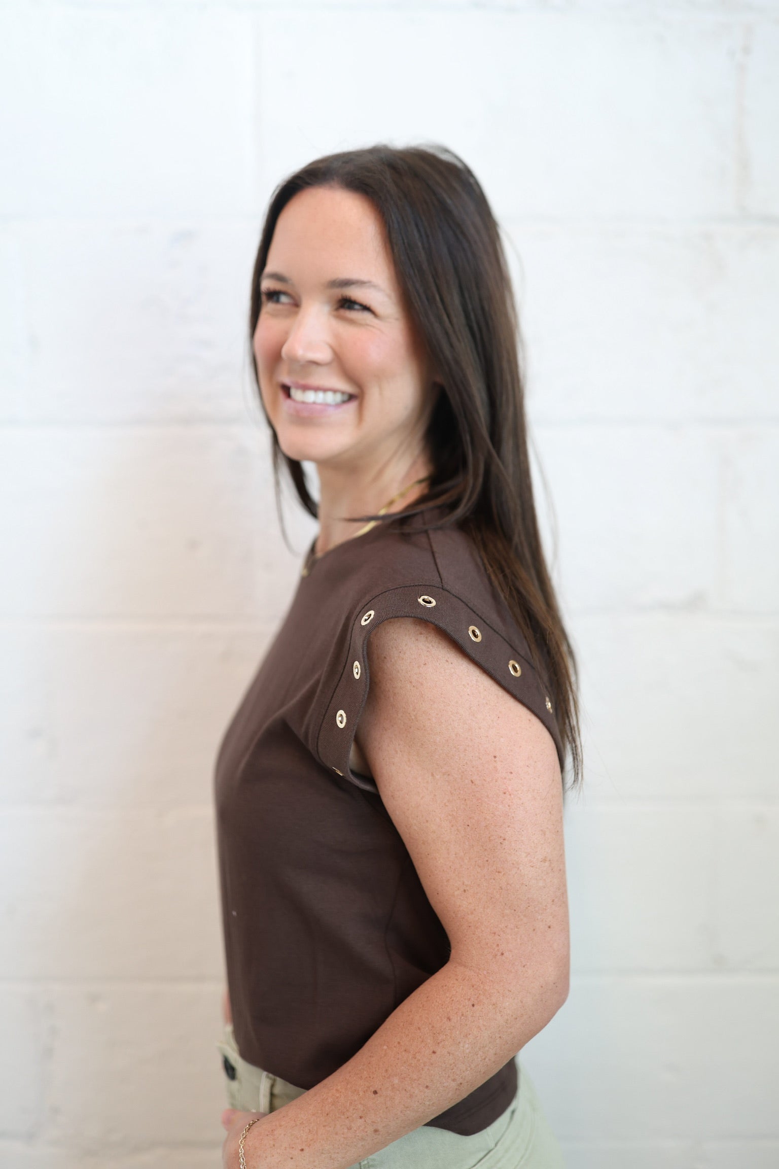 Dark Chocolate Camino Grommet Top