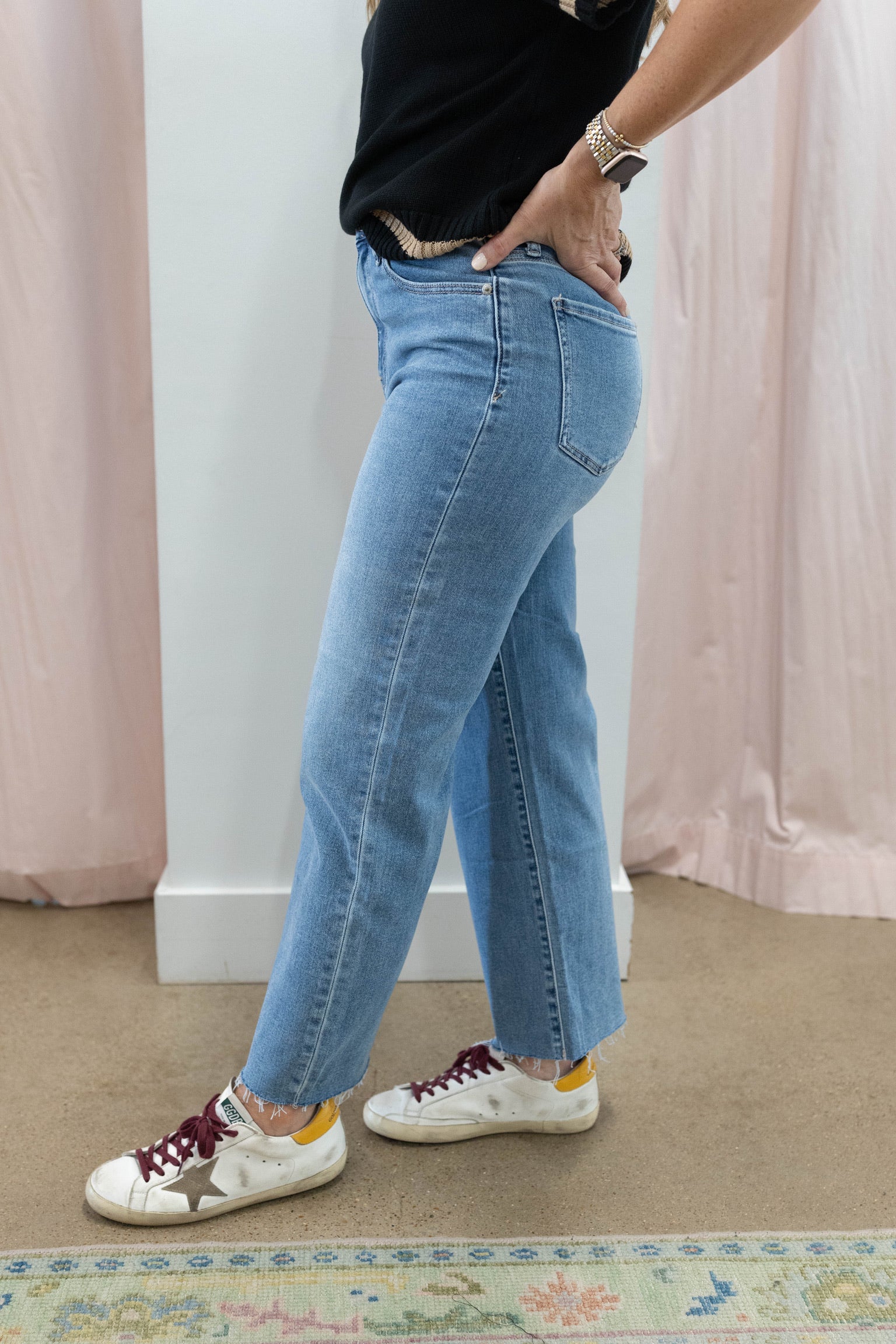 Wavy Pleaser High Rise Wide Ankle