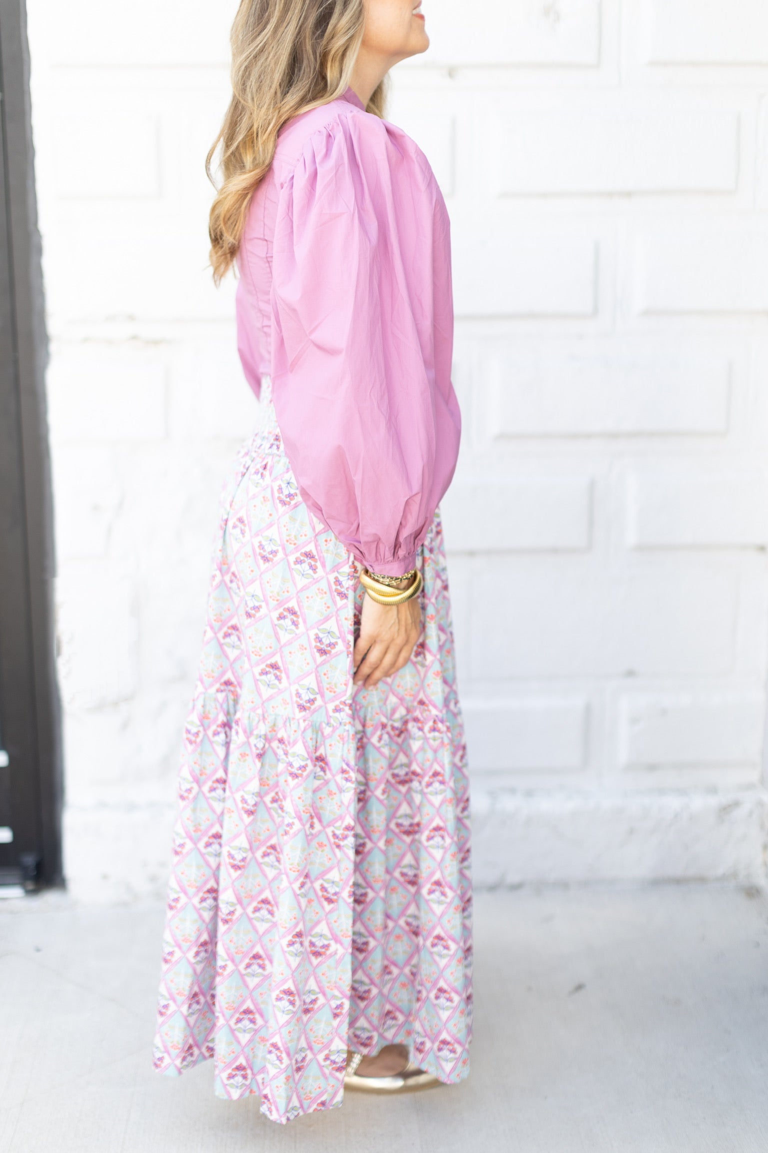 Paris Floral Smock Maxi Skirt