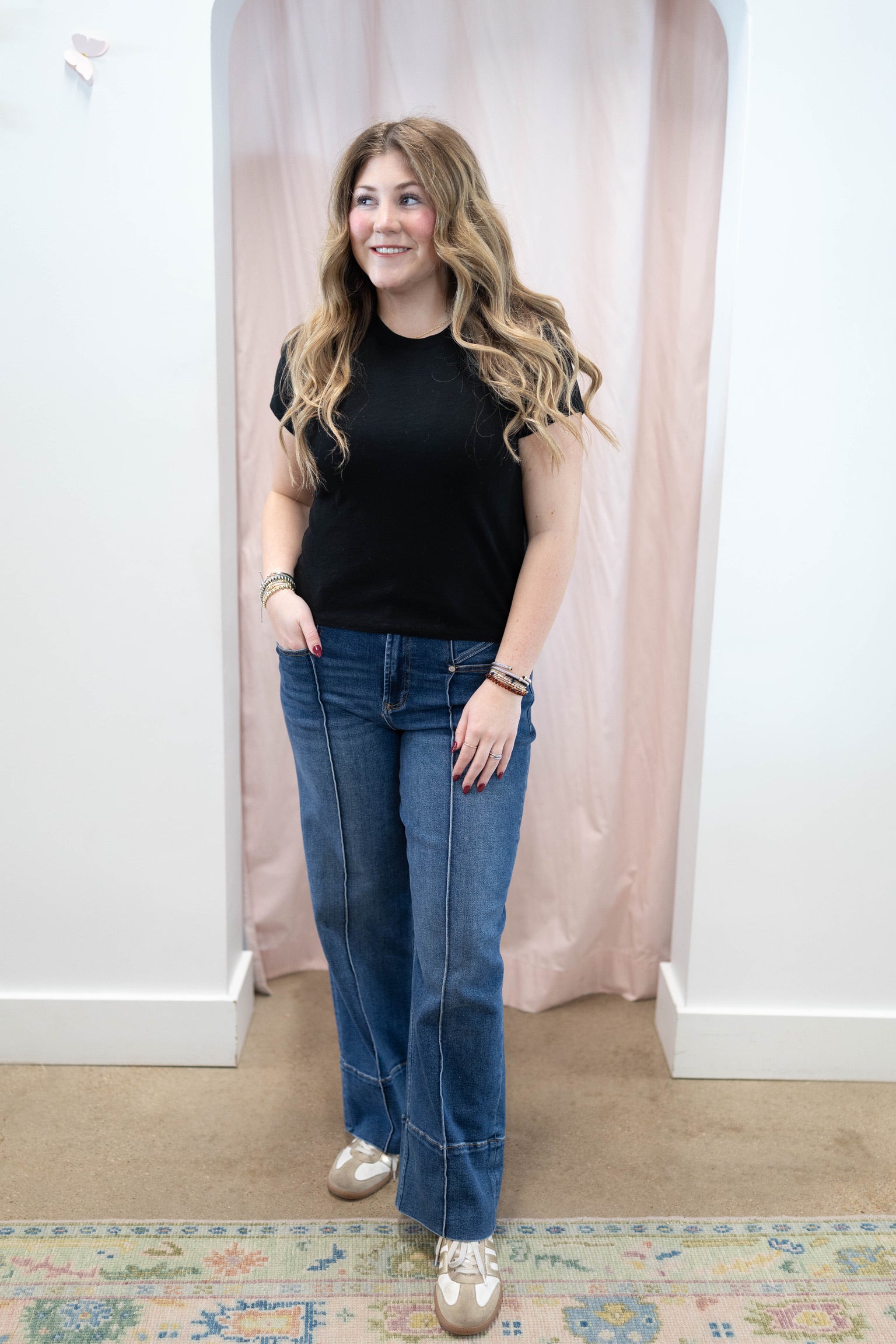 Black Modern Slub Tee