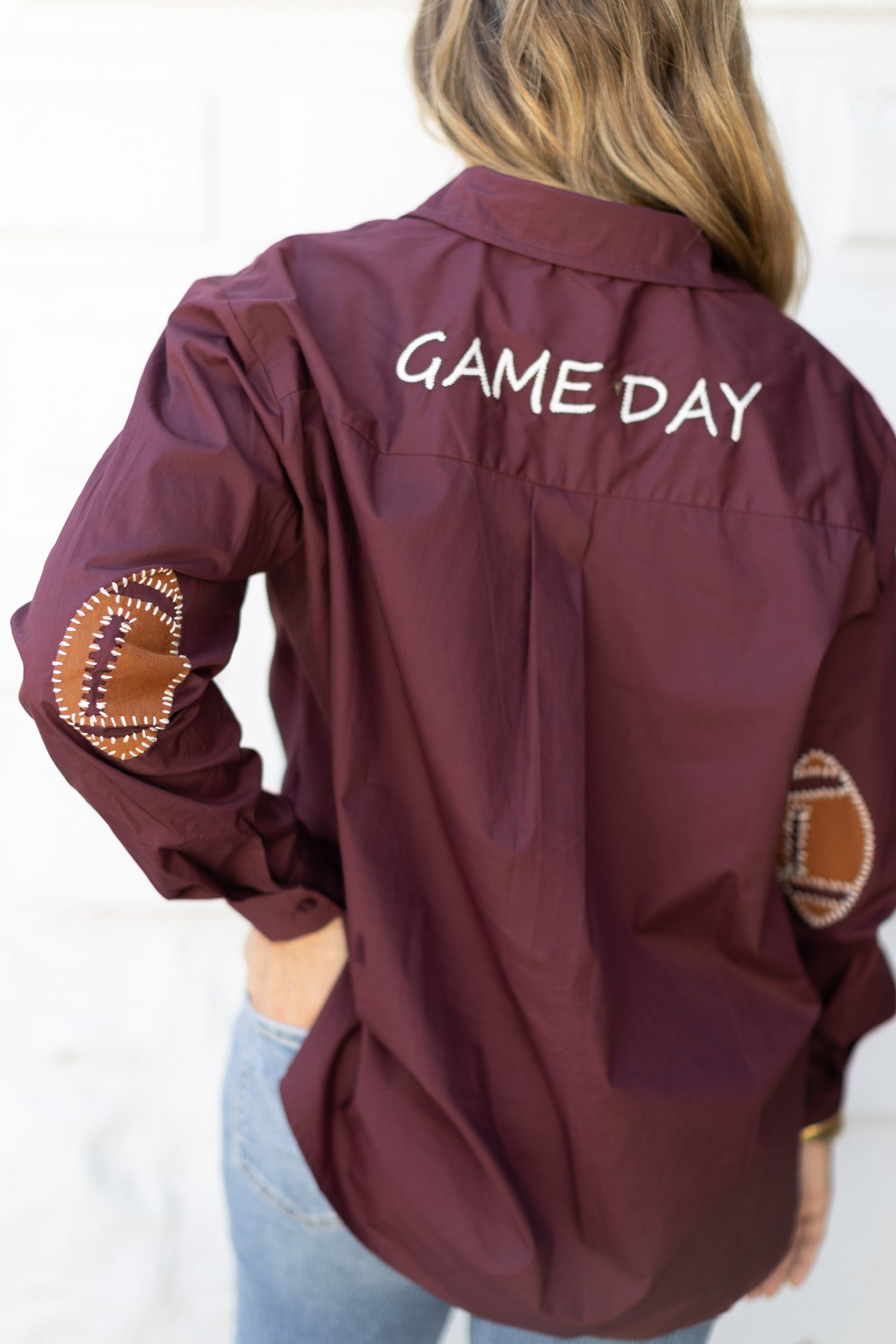 Preppy Maroon Game Day Top