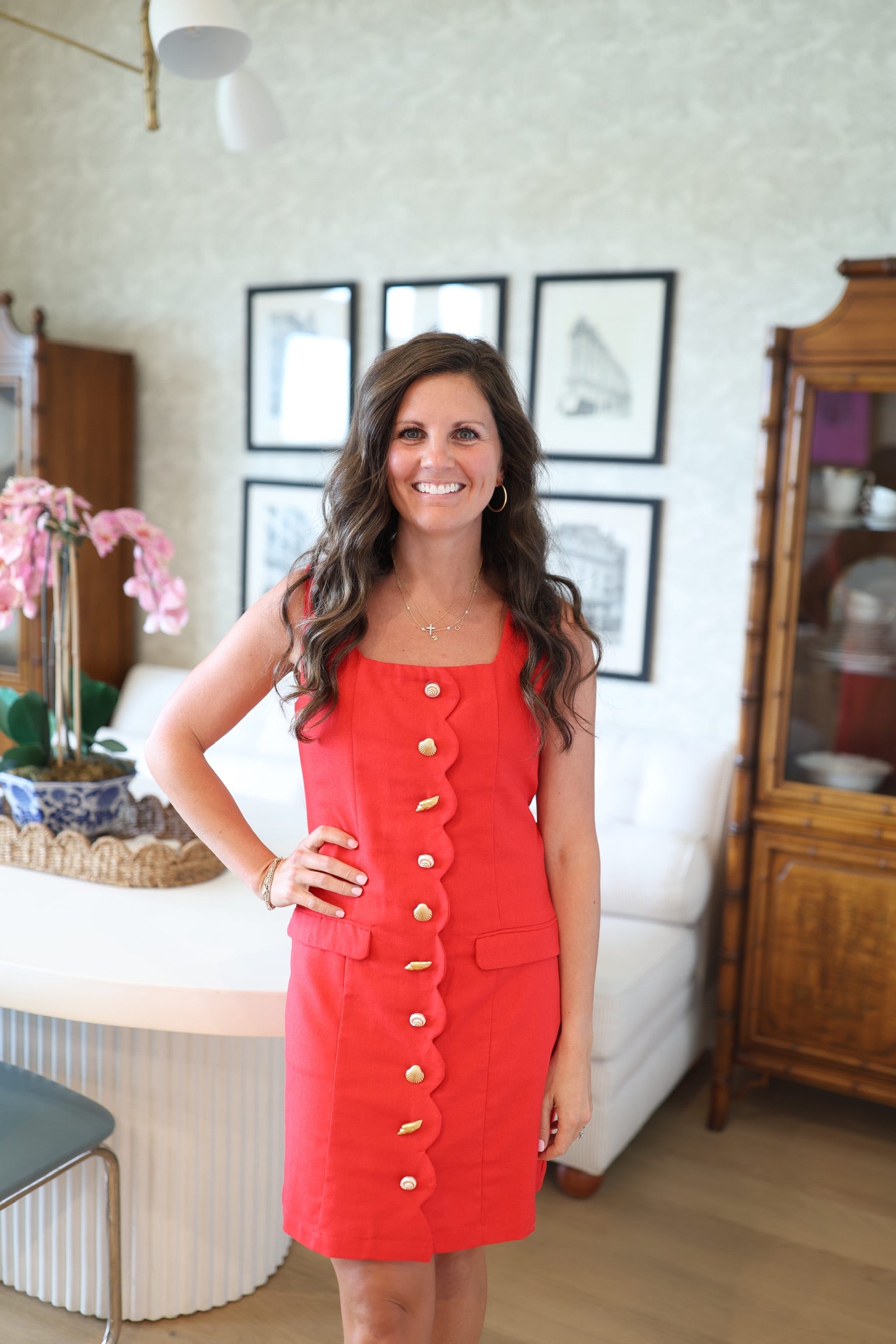 Seashell Button Dress S