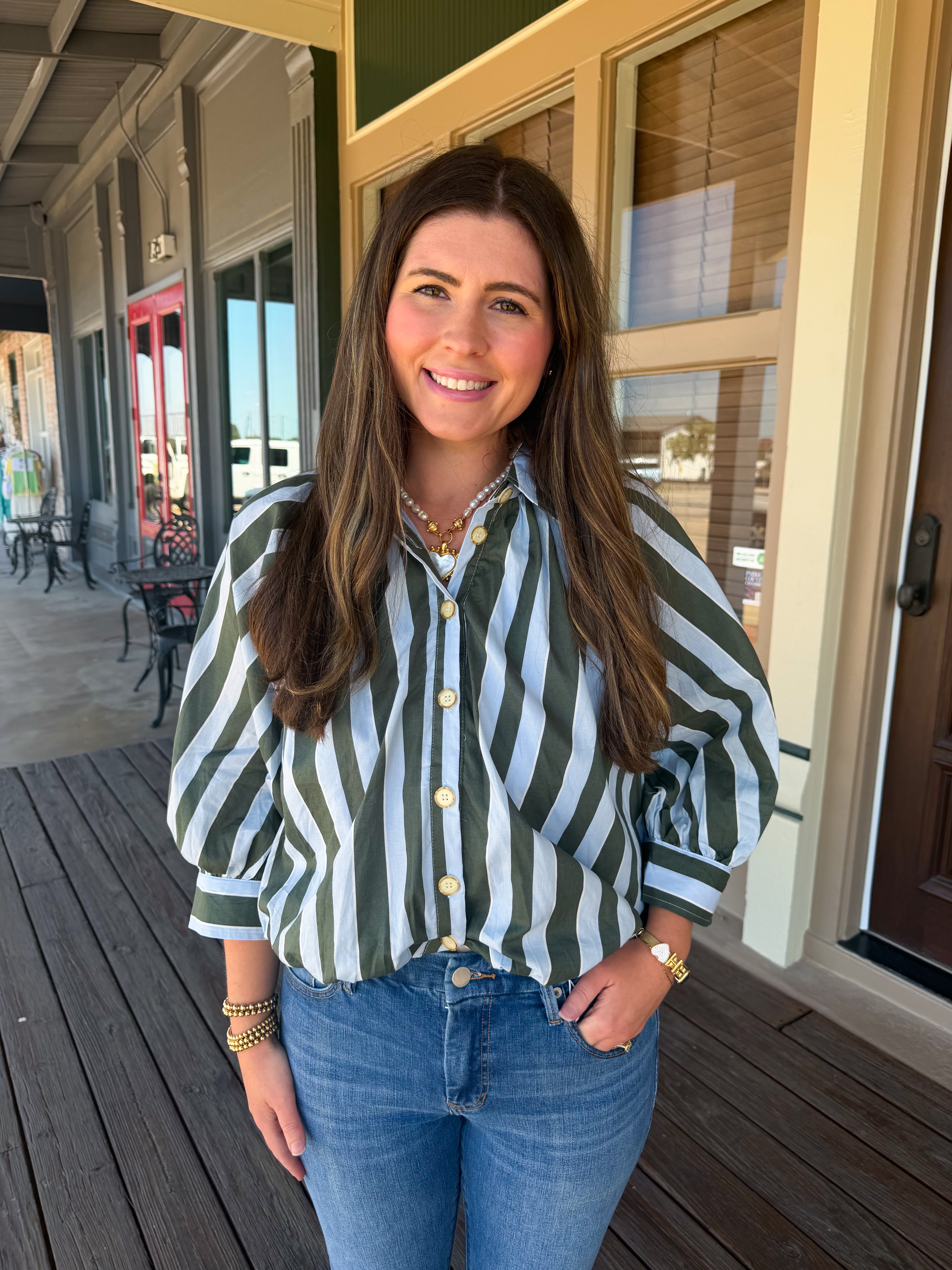 Stacy Stripe Bubble Top