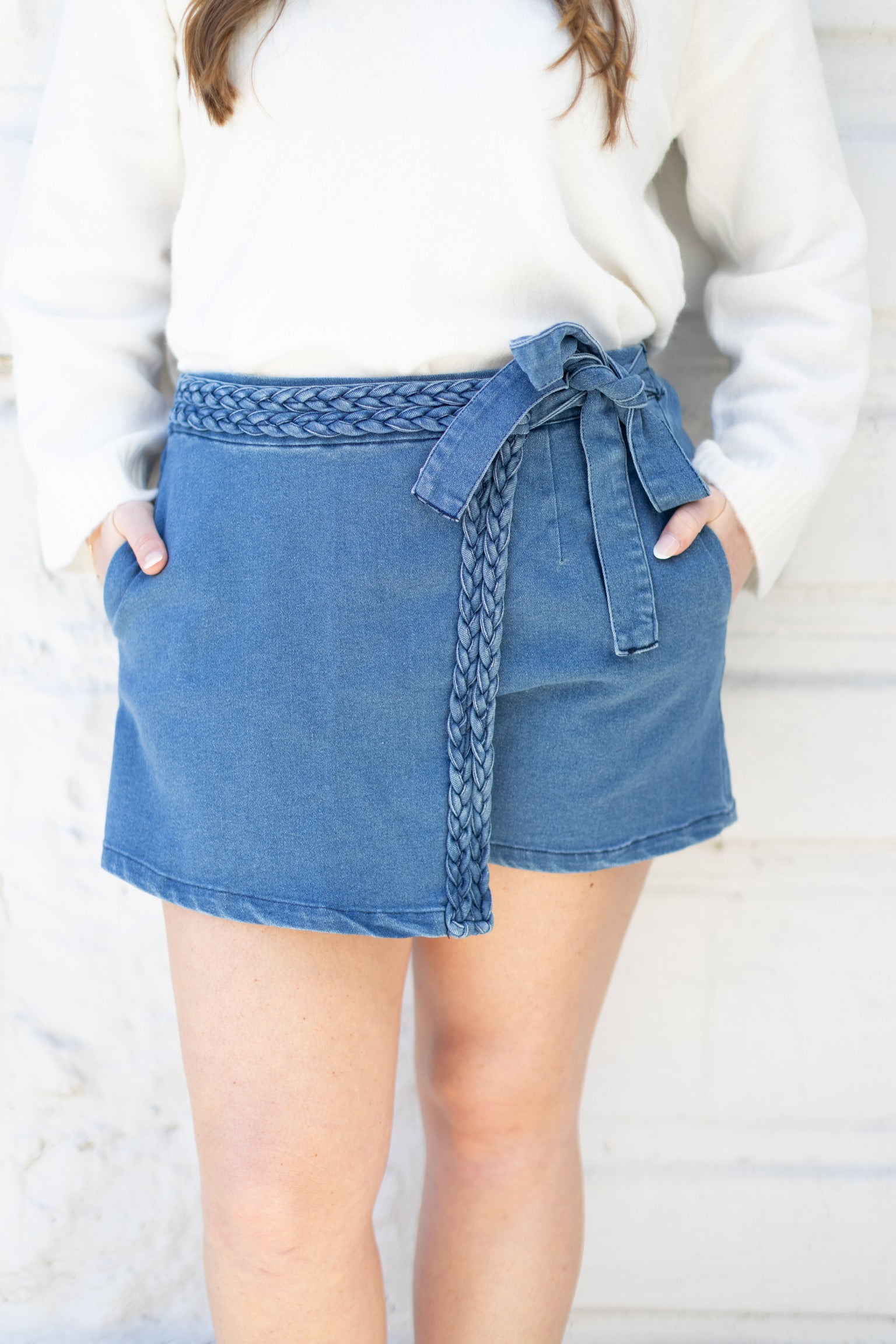 Braided Denim Skirt