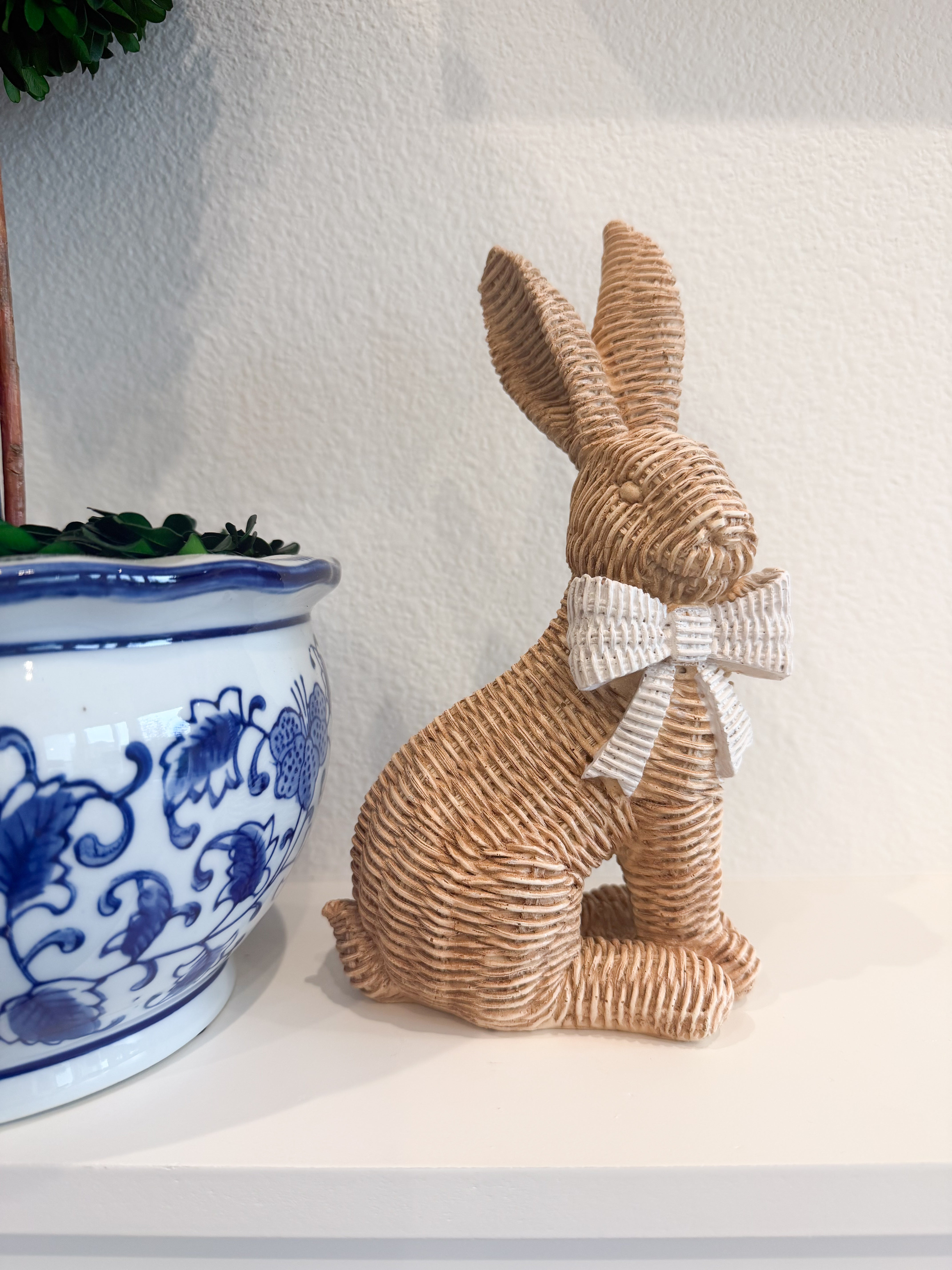 Wicker Bunnies W/ Bow
