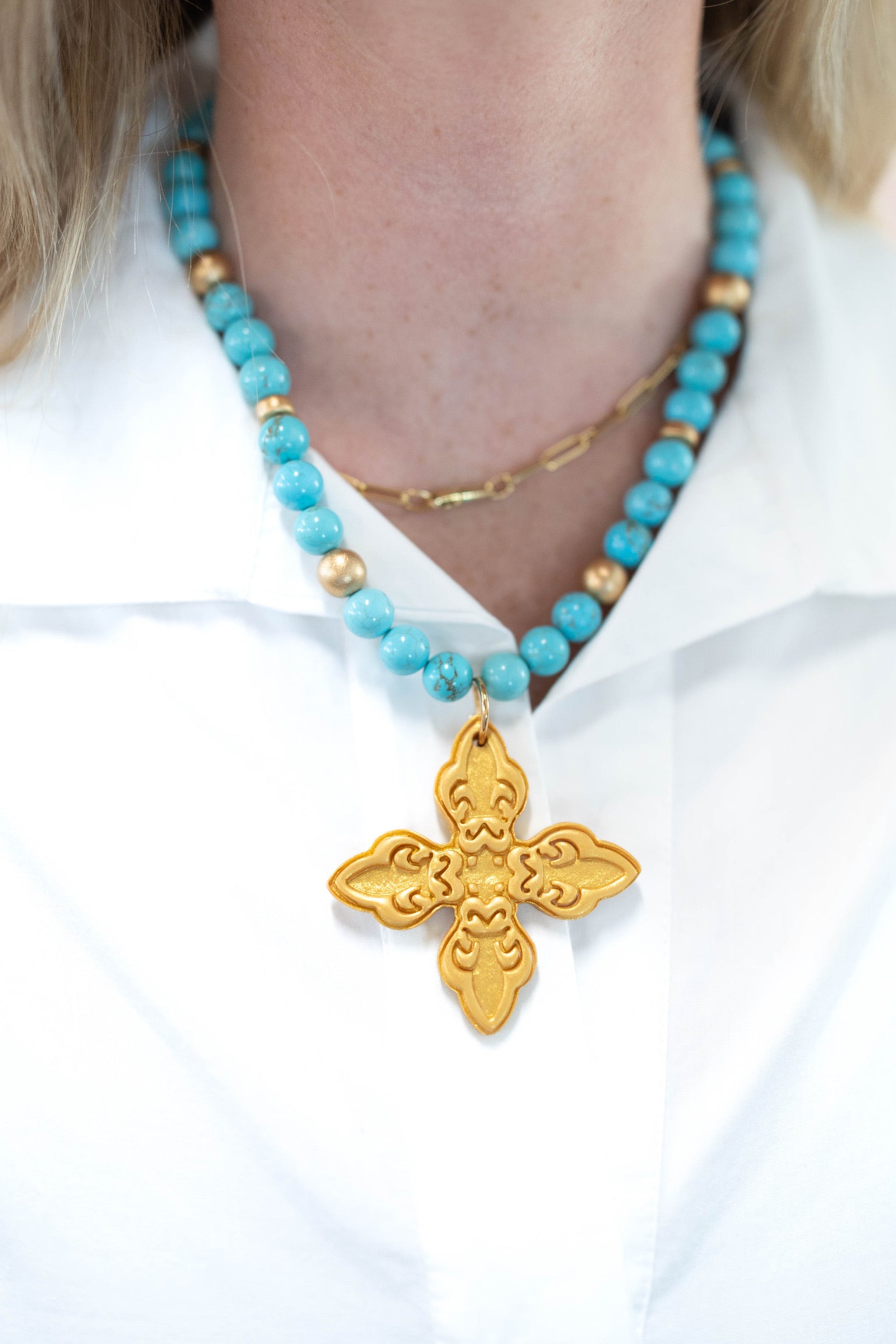 Turquoise Jade W/ Kait Cross
