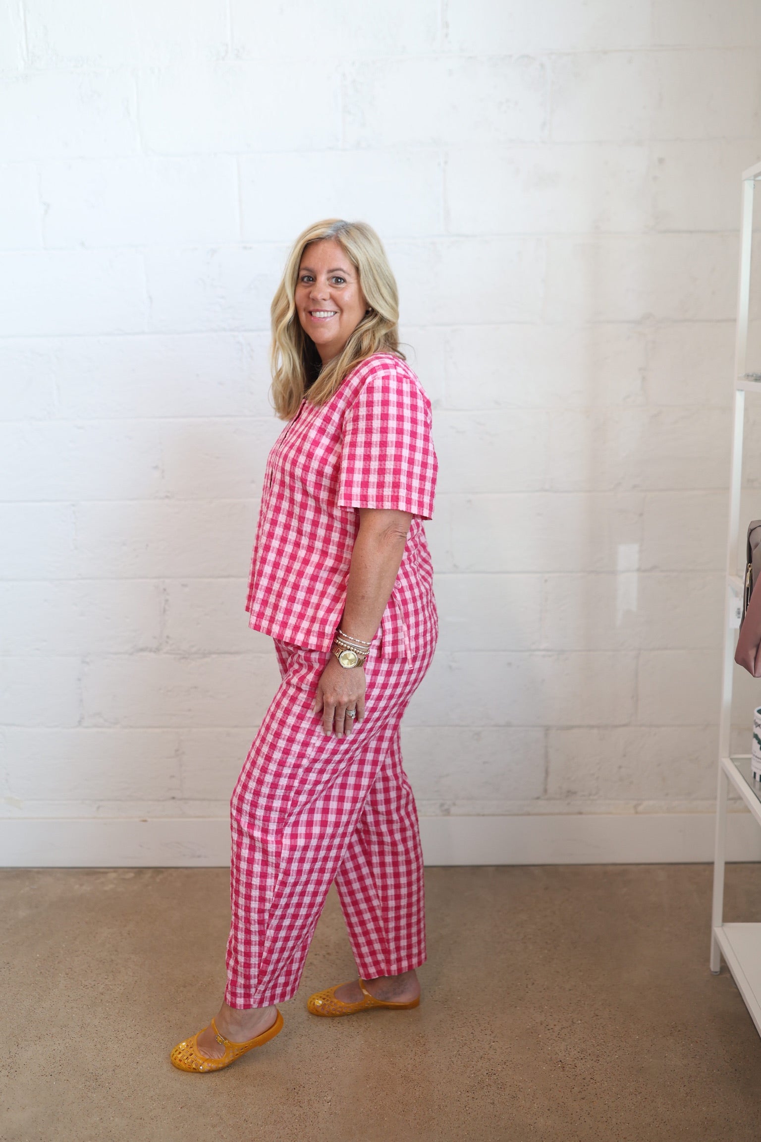 Pink Gingham Pants