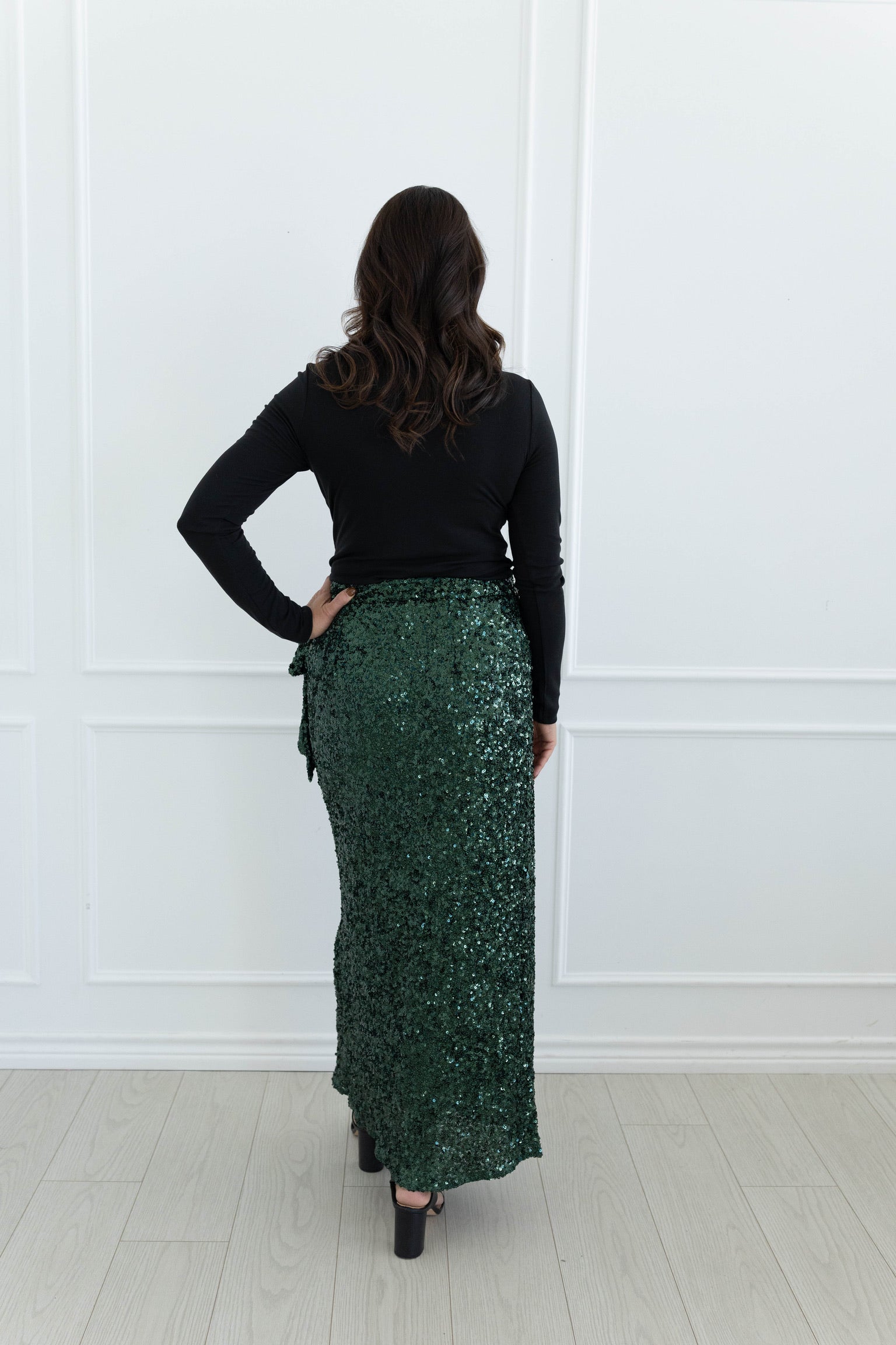 Sutton Sequin Wrap Skirt