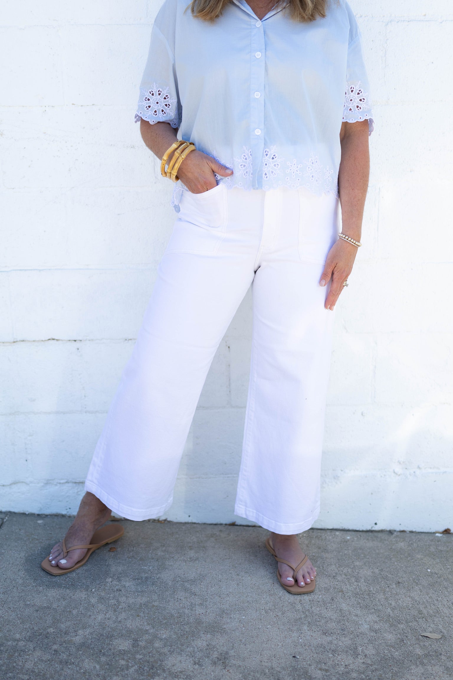 Valley Girl Lamb High Rise Wide Leg Jeans
