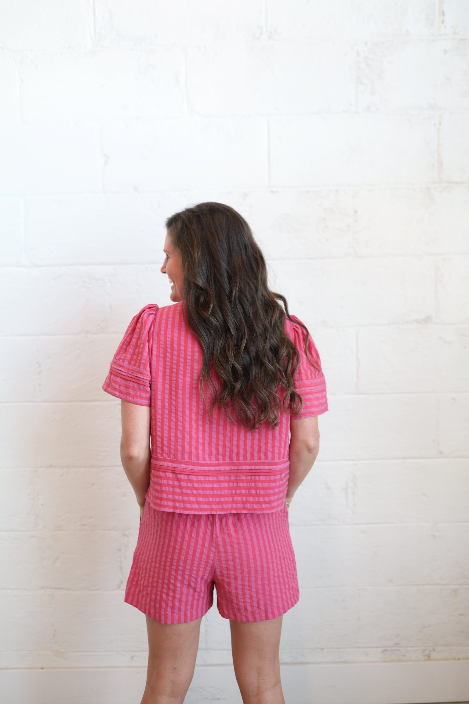 Pink Raspberry Stripe Top