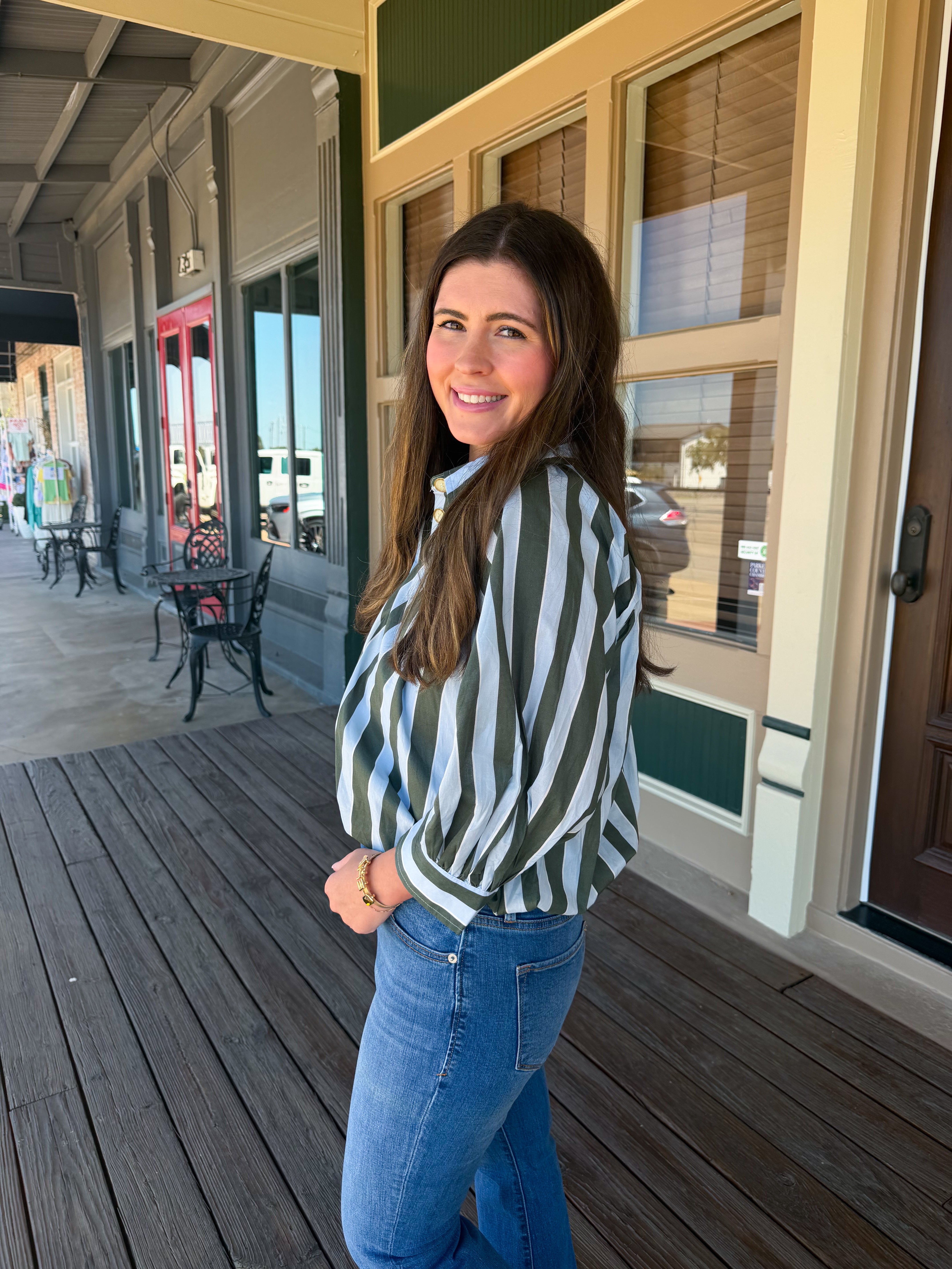 Stacy Stripe Bubble Top