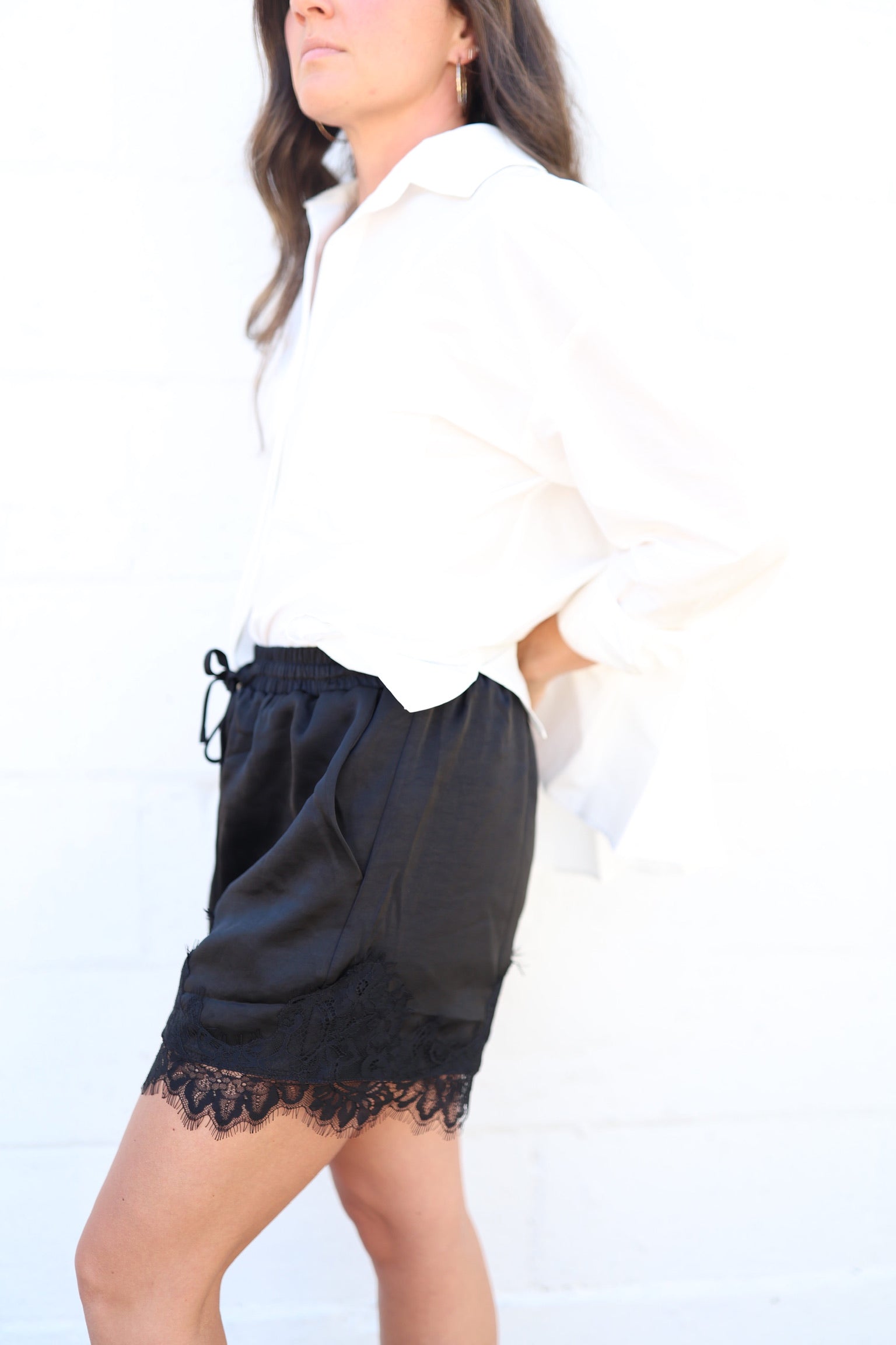 Black Lace Shorts
