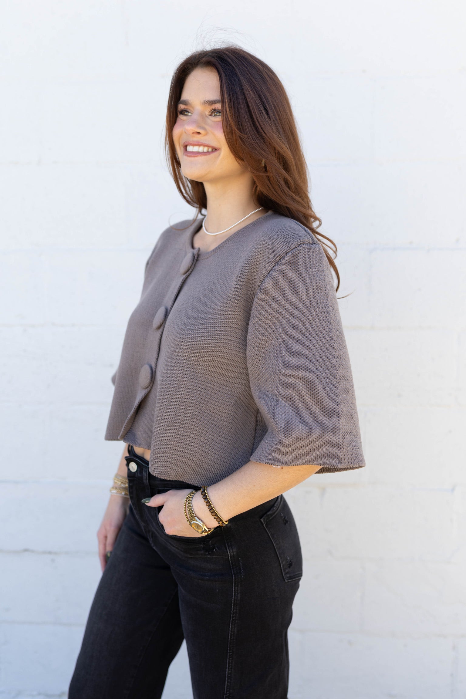 Button Knit Cardi Sweater