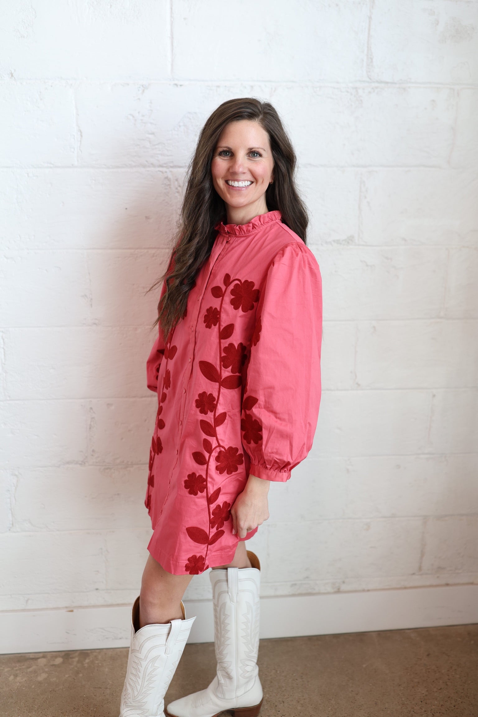 Lainey Ruffle Neck Mini Dress