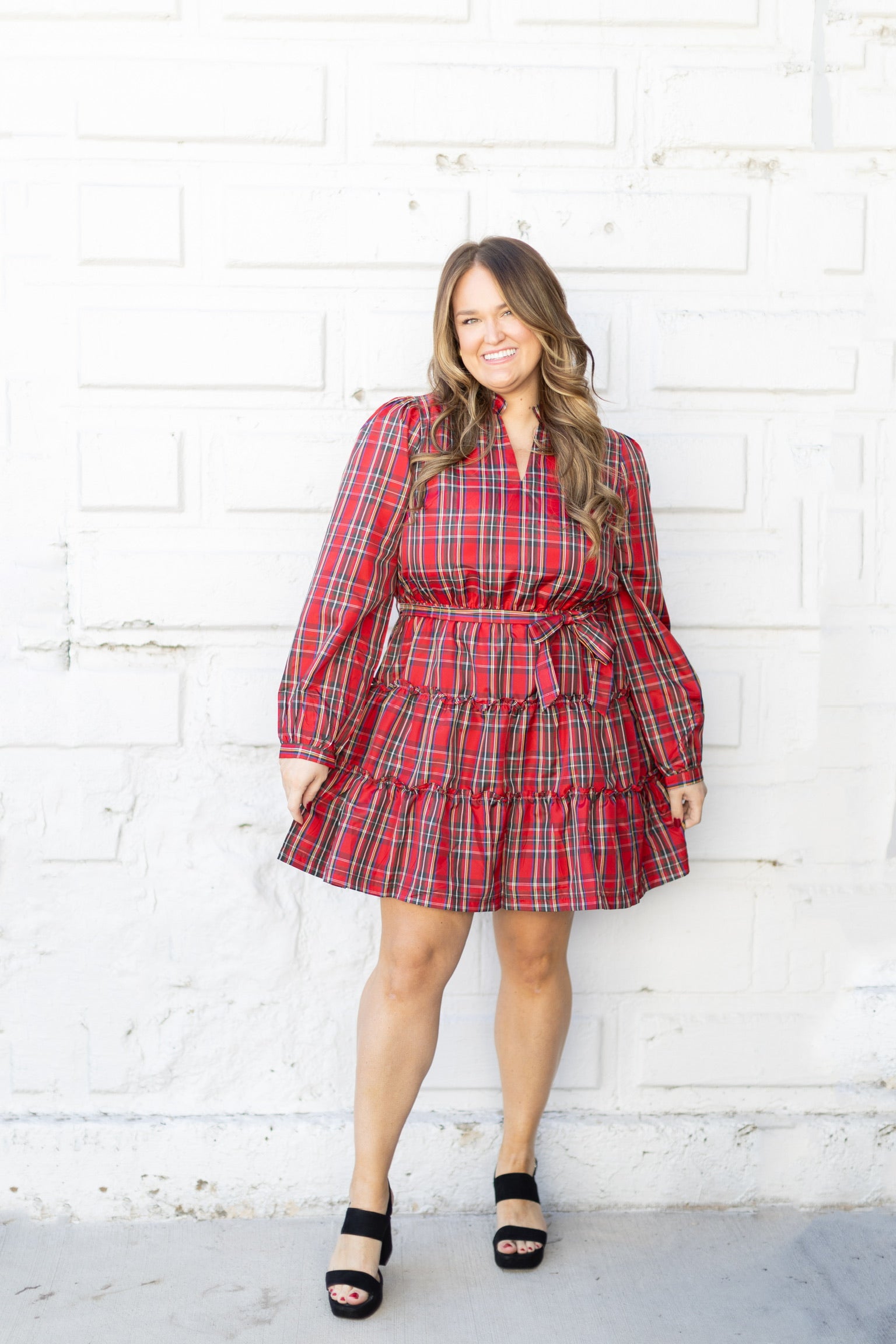 Christmas Plaid Mini Dress