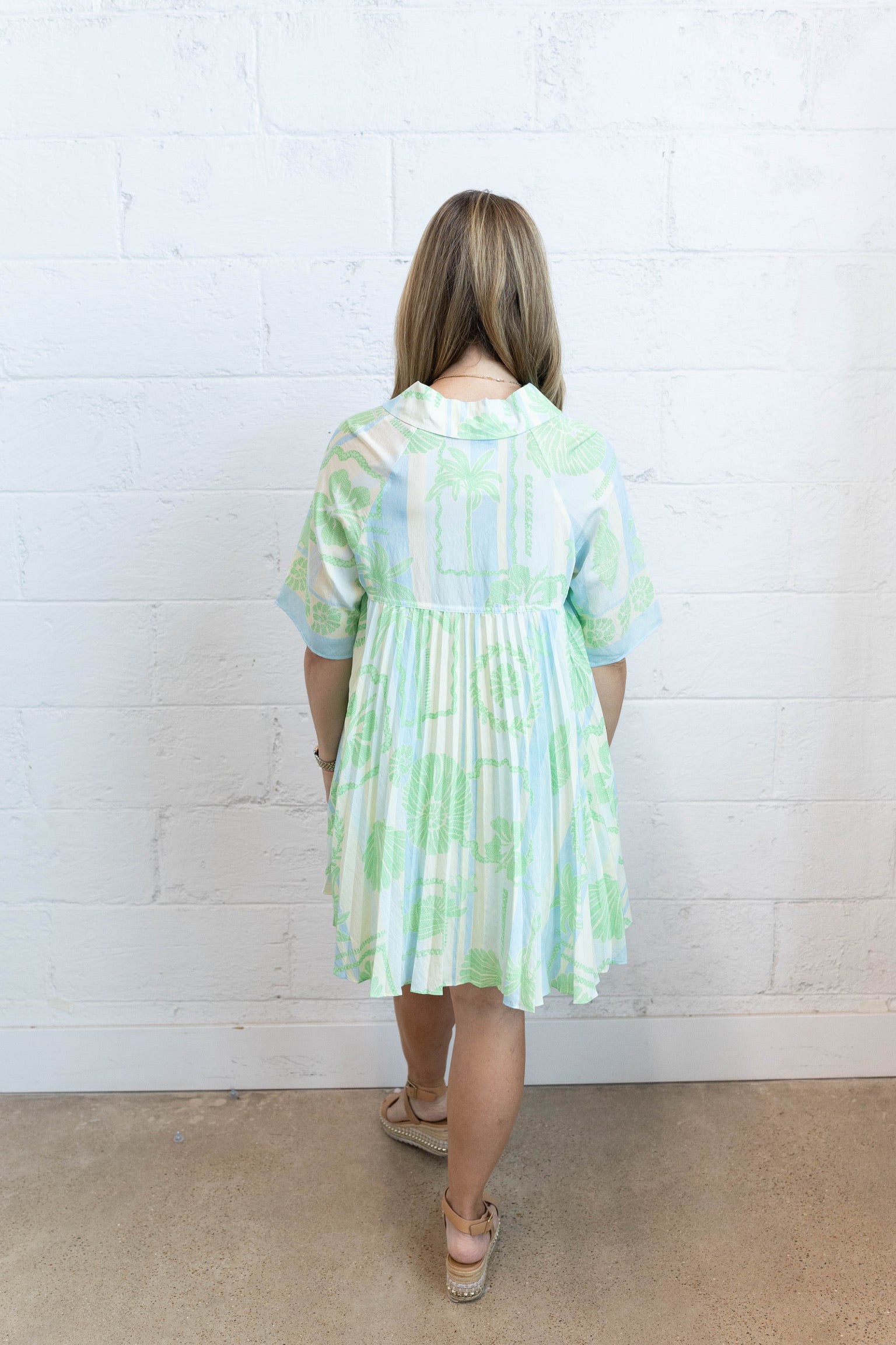 Seashell Stripe Shirt Dress