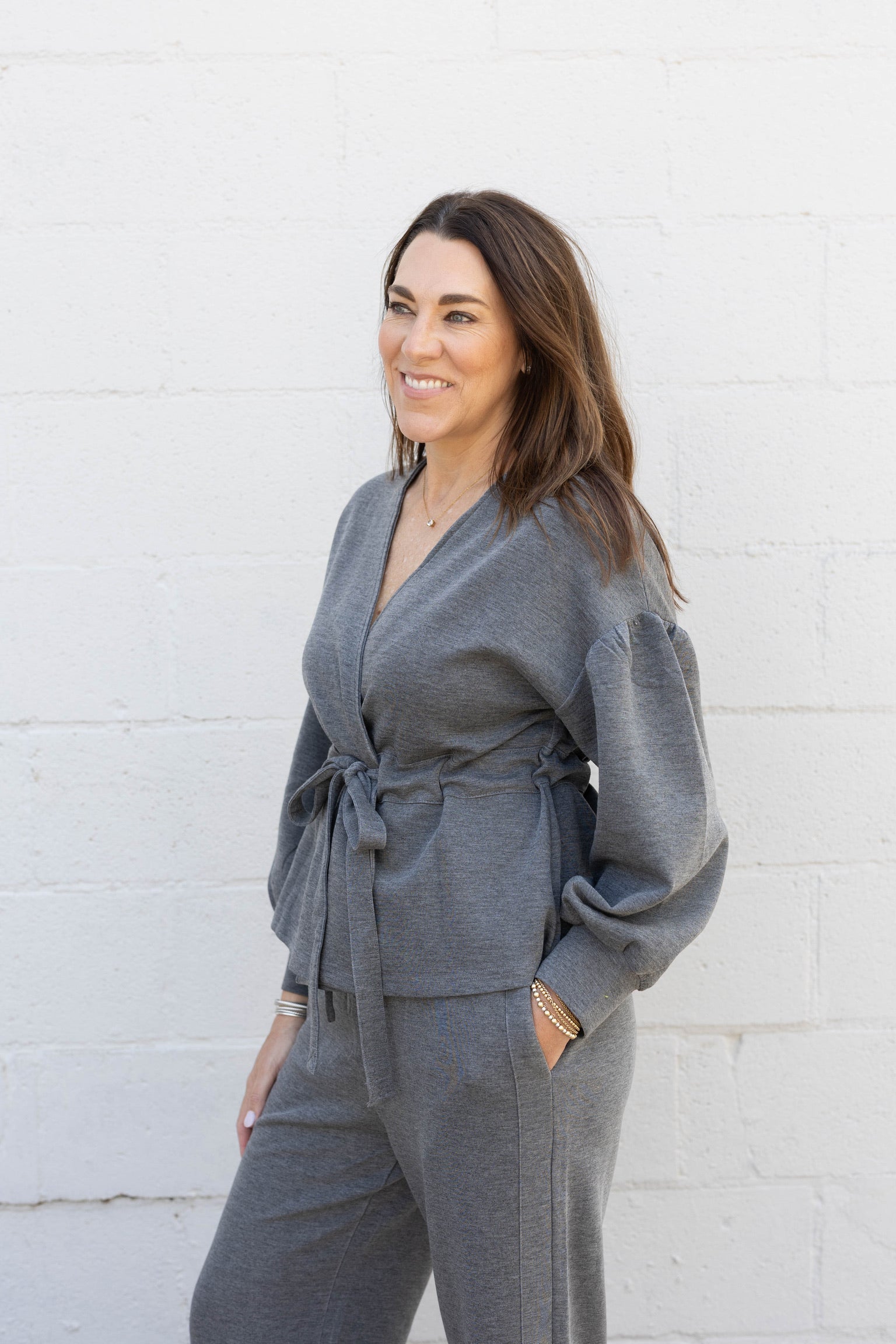 Charcoal Butter Wrap Cardigan