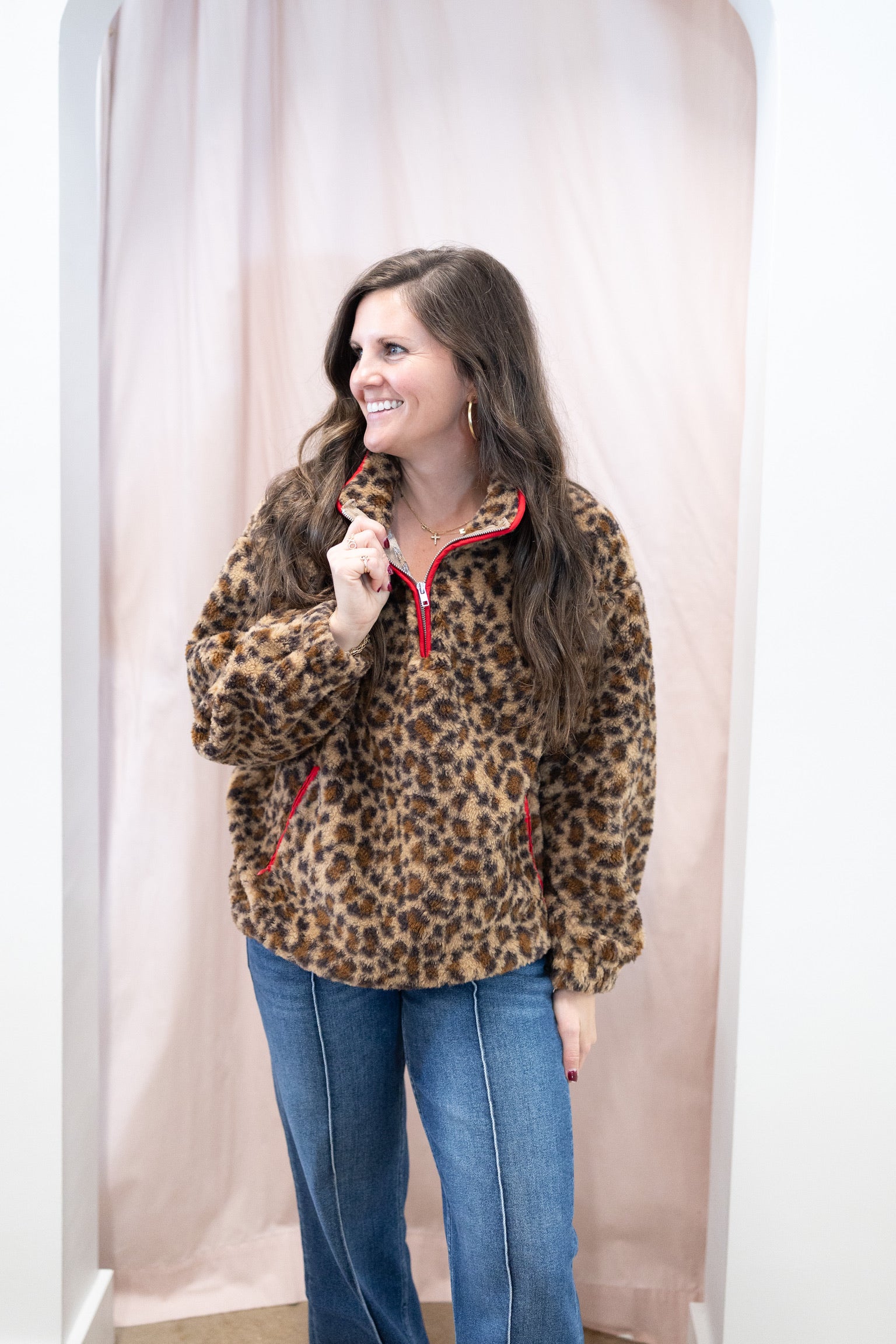 Leopard Half Zip