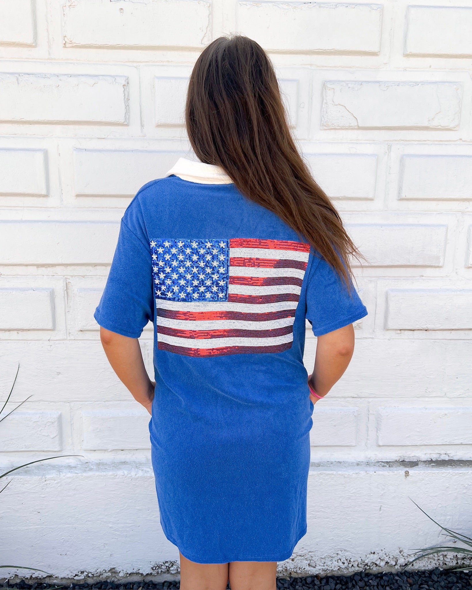 Terrycloth Sequin Flag Coverup