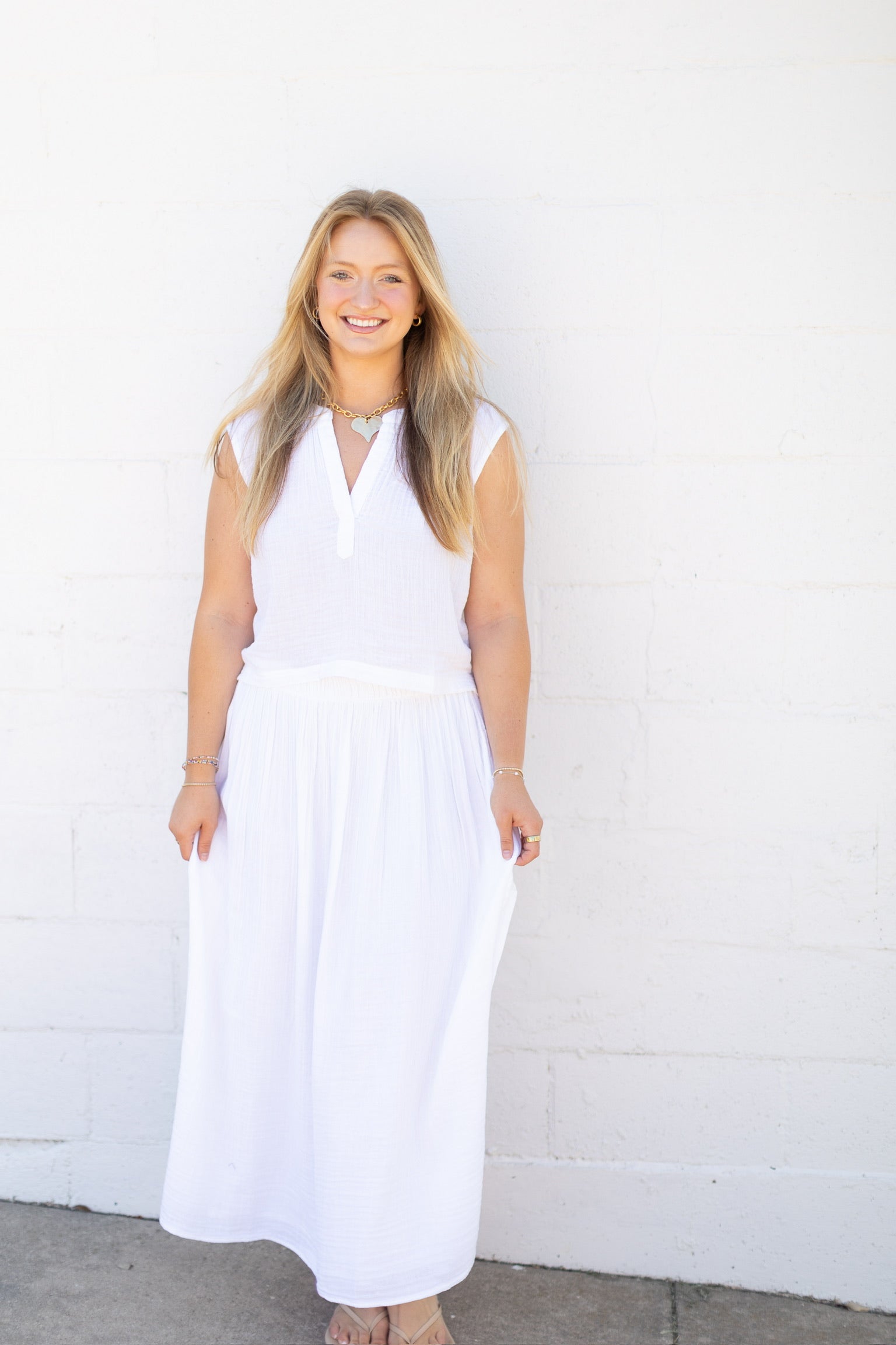 White Reina Airy Skirt