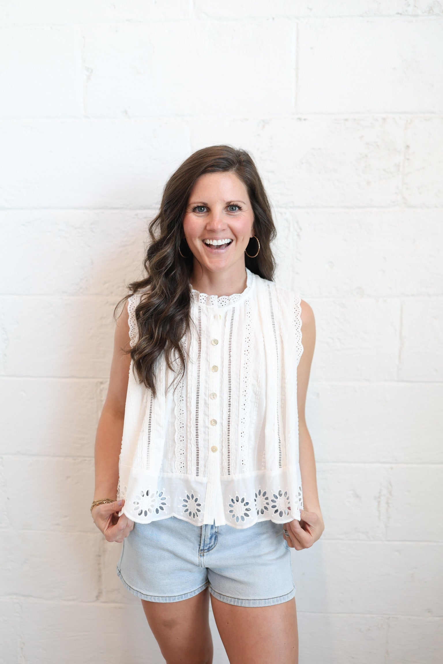 Elliot Eyelet Tank Top