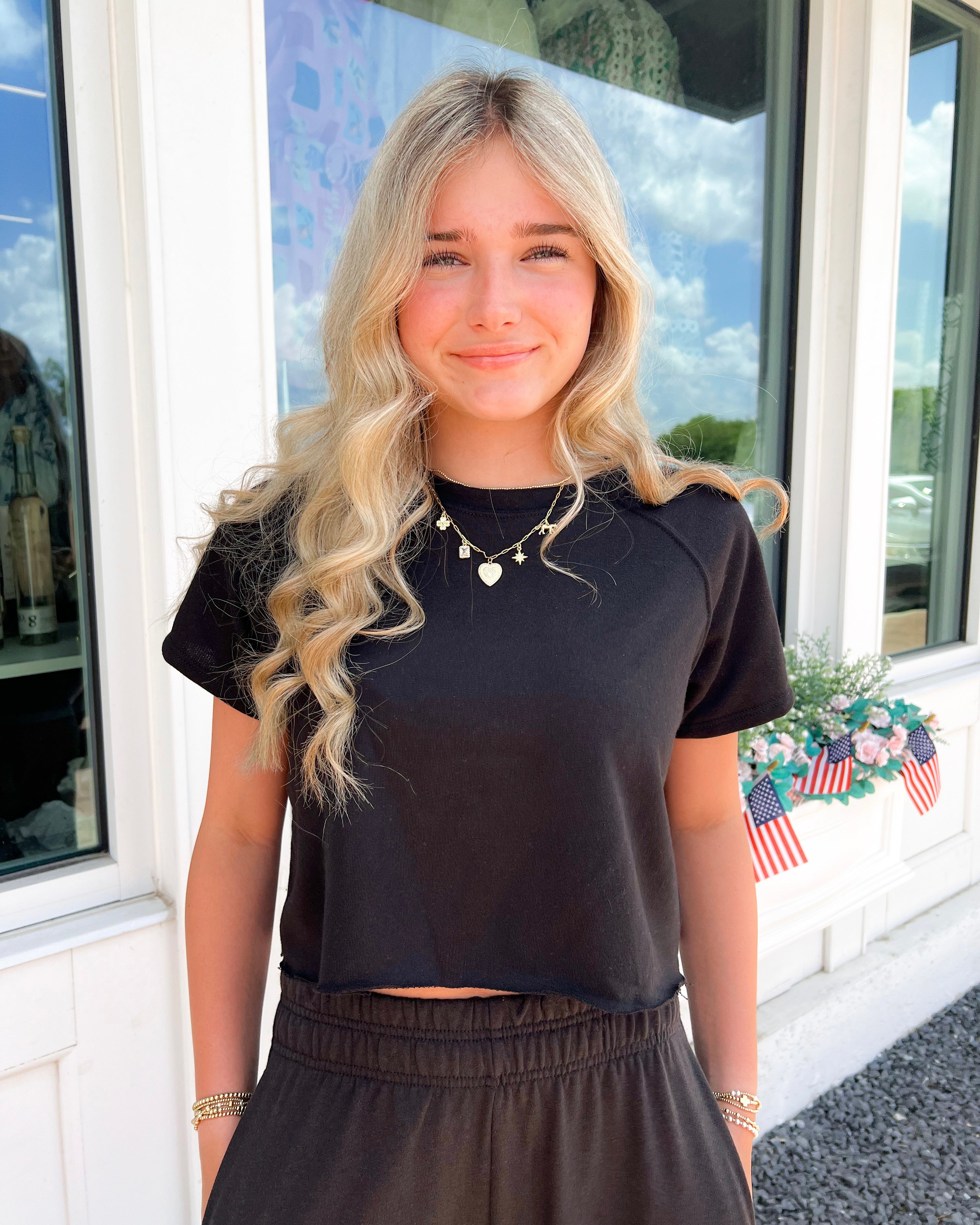 Black Crop Tee