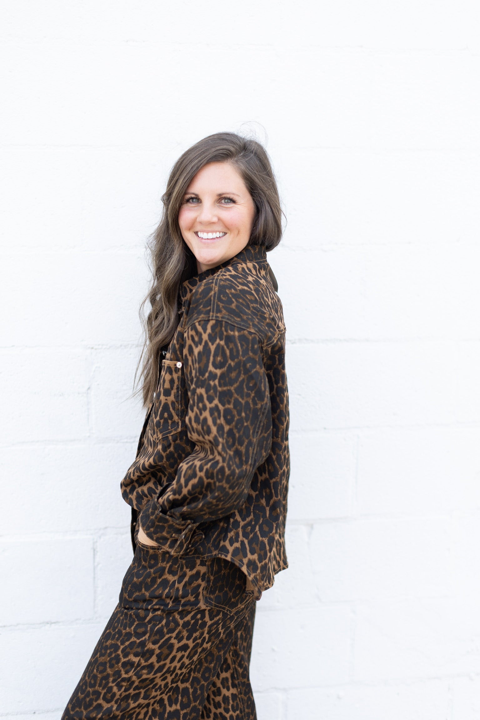 Leopard Denim Button Down