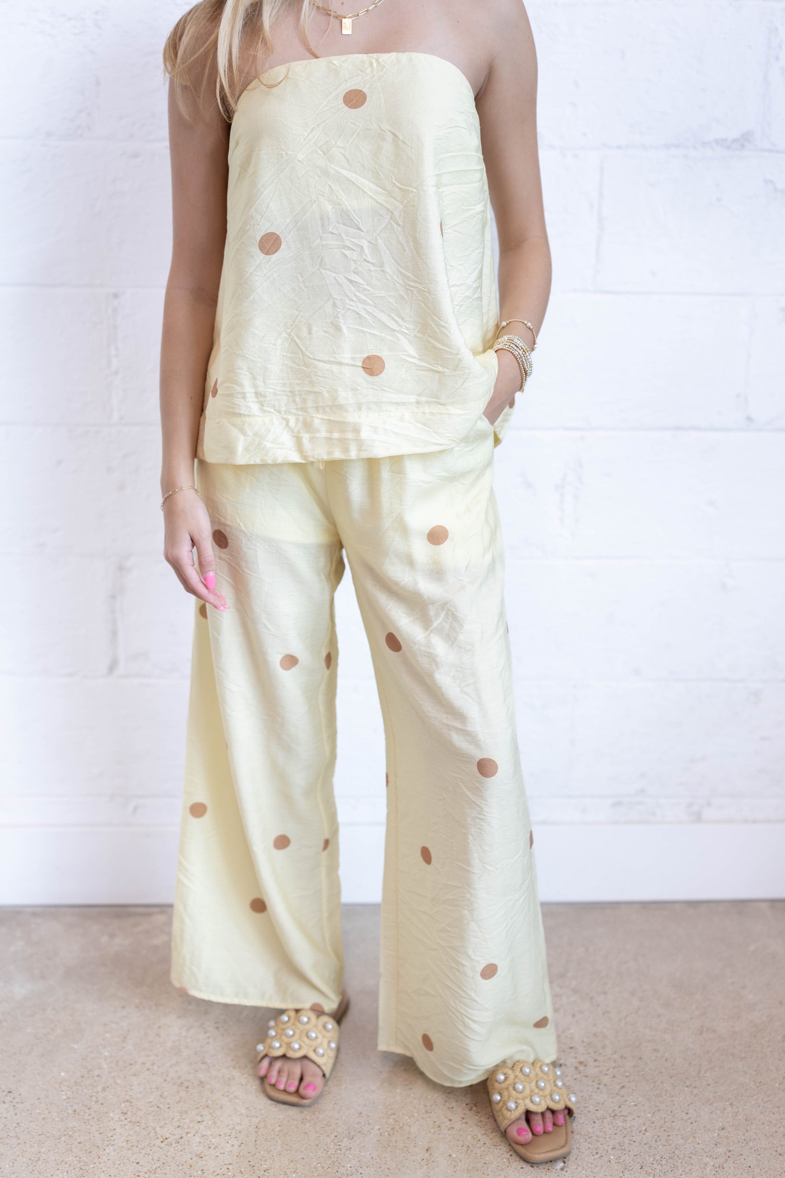 Lemon Polka Dot Pants