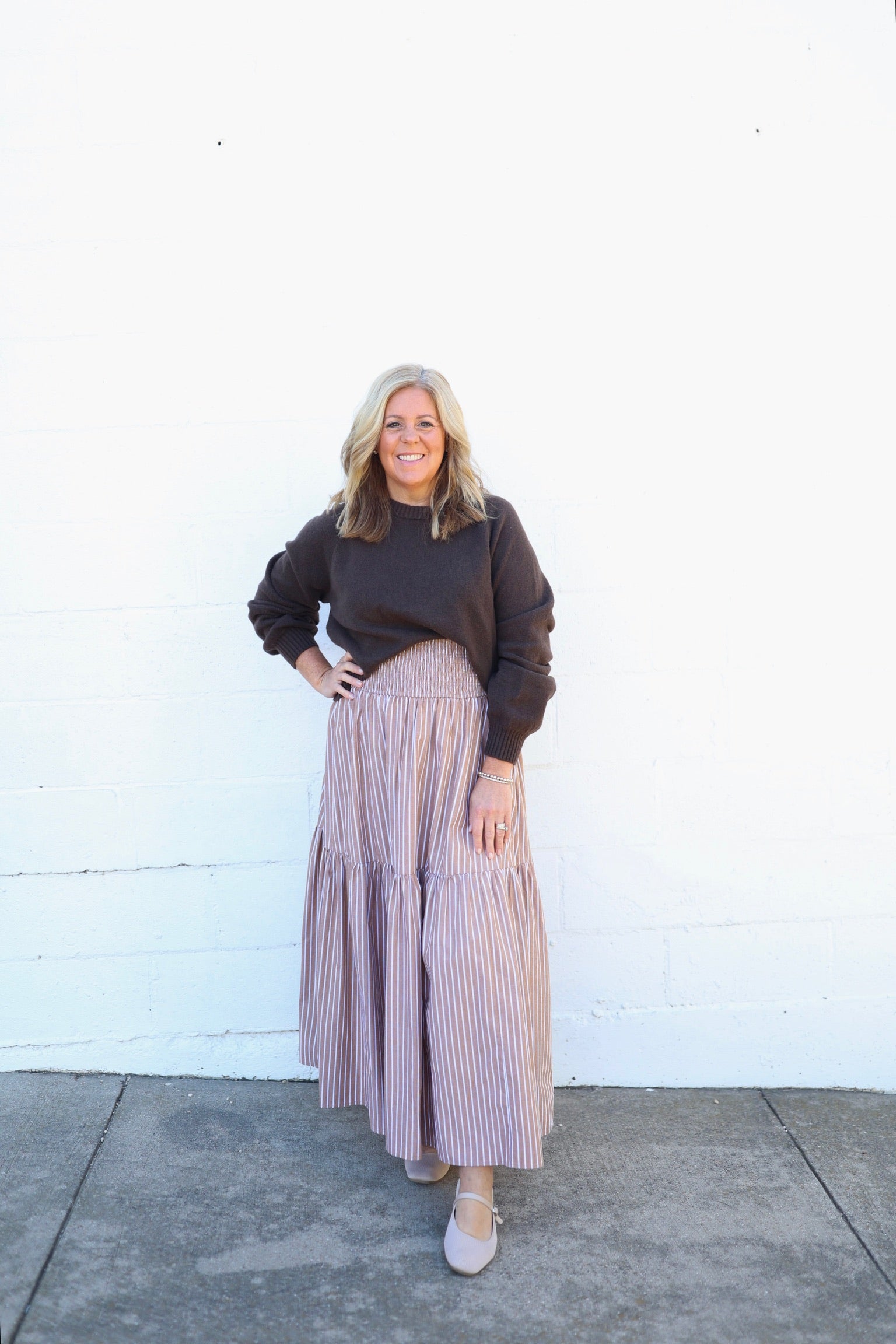 Kate Stripe Smock Maxi Skirt