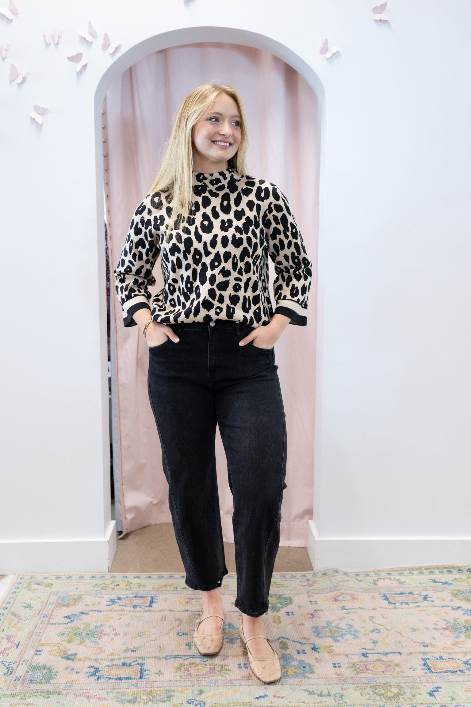 Leopard Mock Sweater