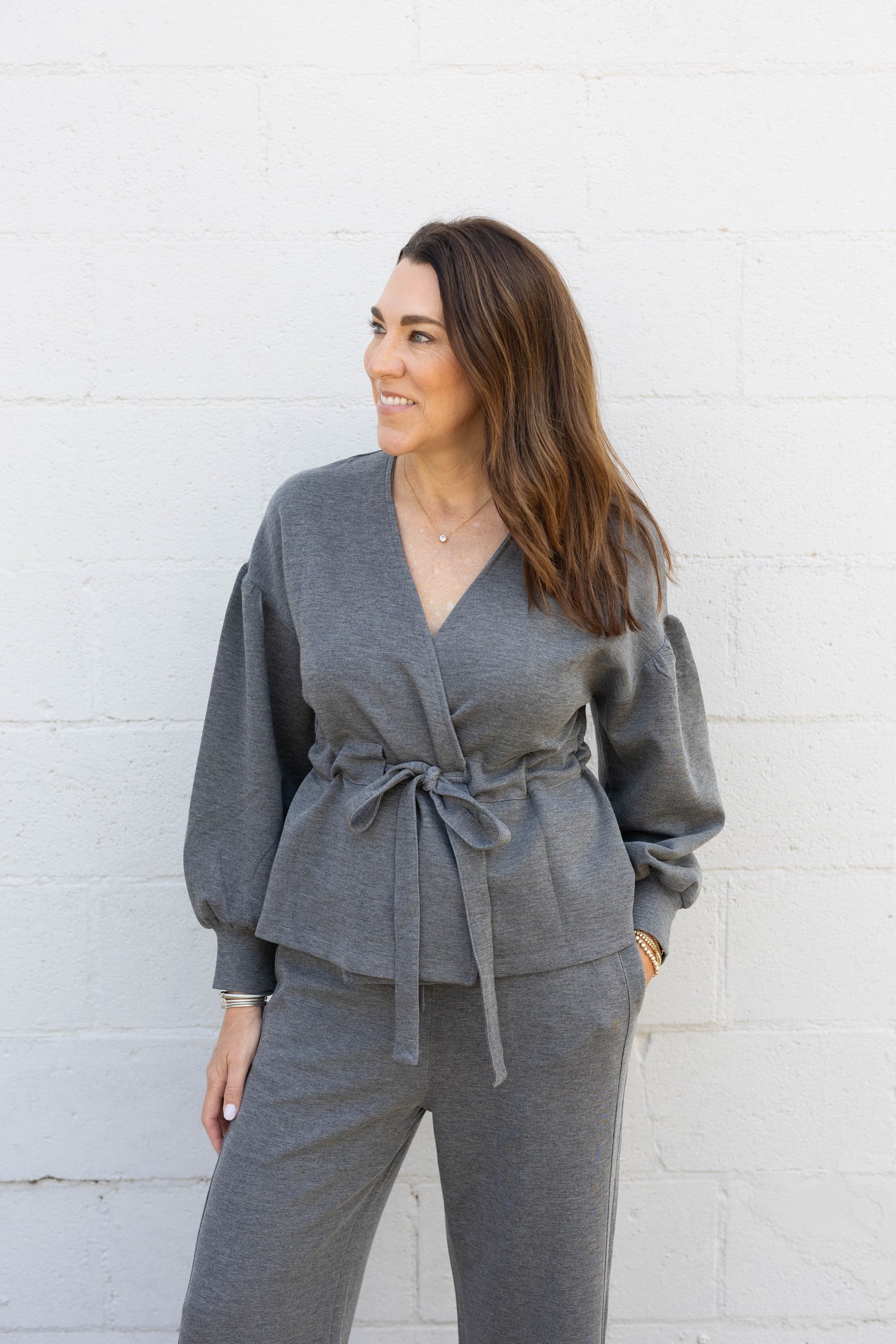 Charcoal Butter Wrap Cardigan
