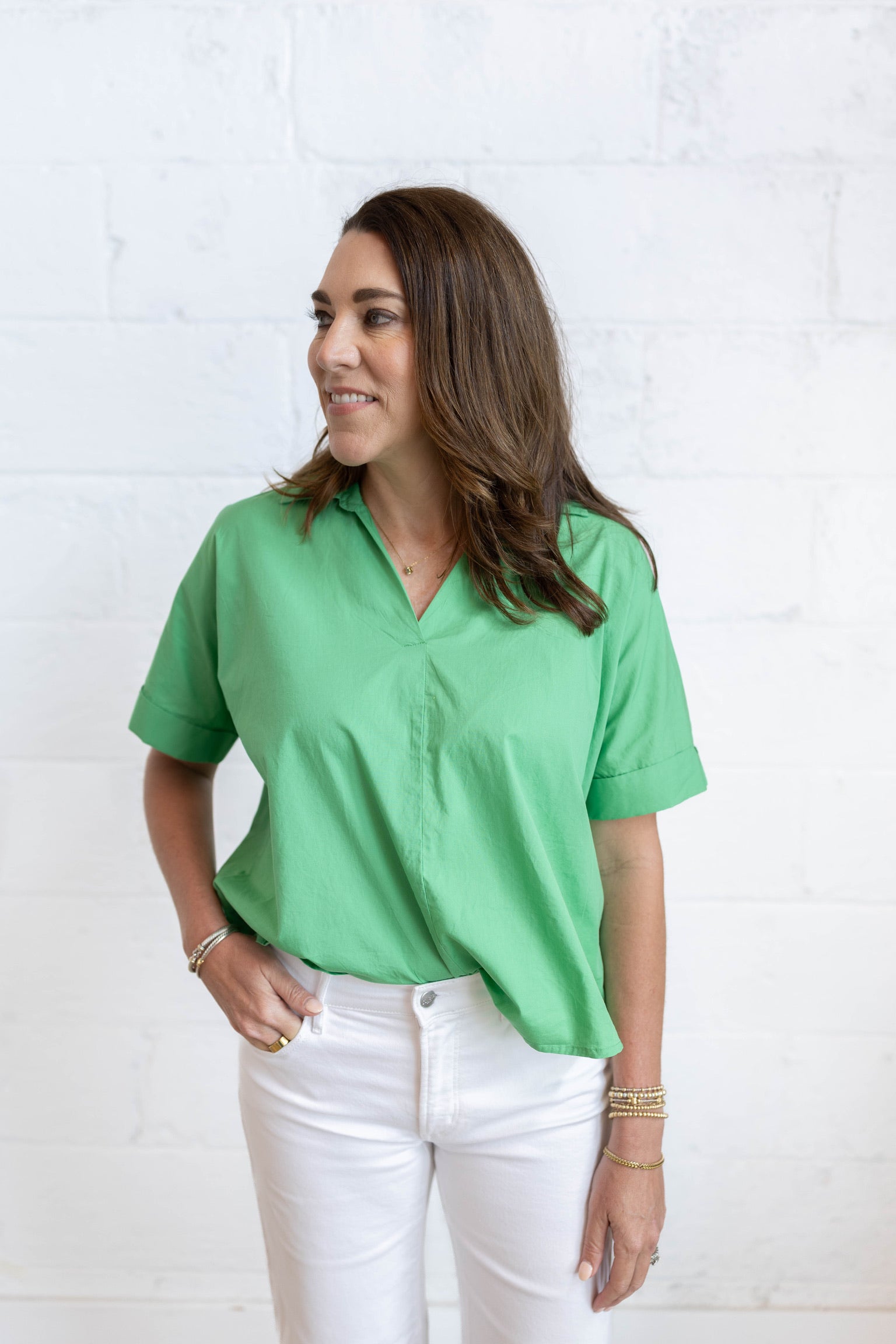 Green Collar Blouse