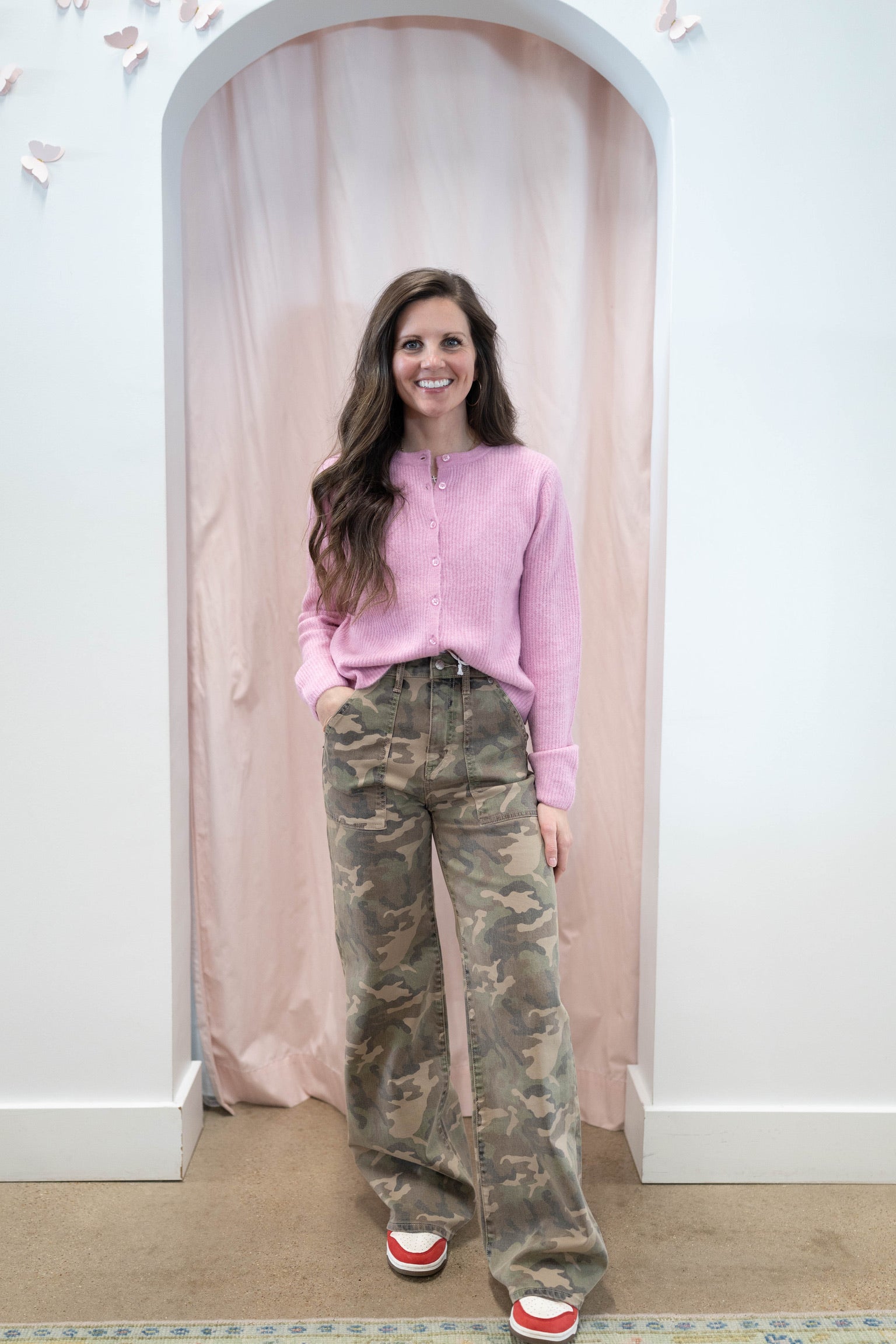 Pink Medina Rib Cardigan